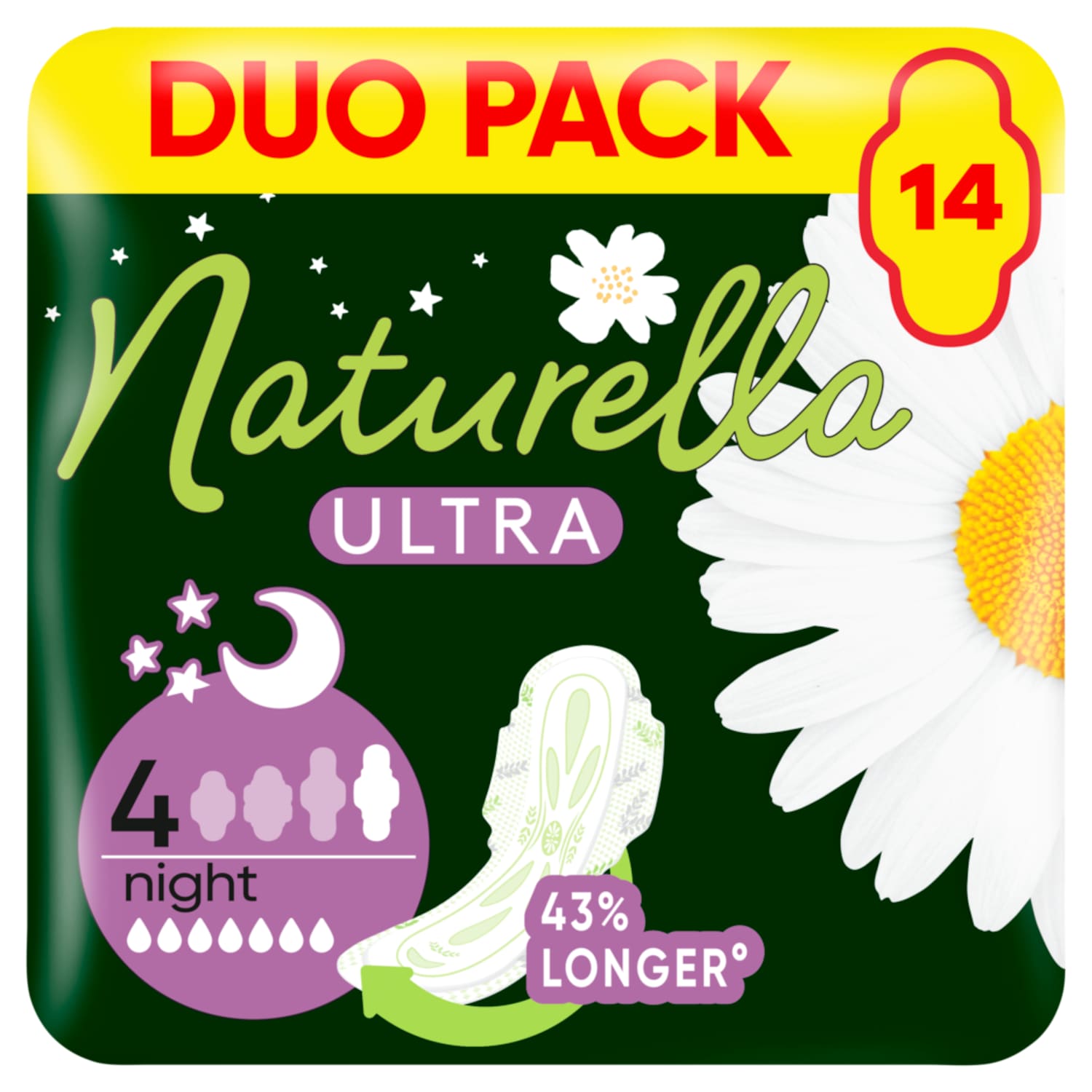 Hig. paketai NATURELLA ULTRA NIGHT DUO, 14vnt