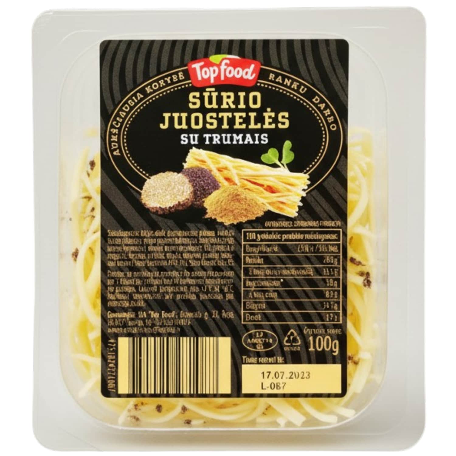 Cheese strips with truffles TOP FOOD, 45%, 100 g