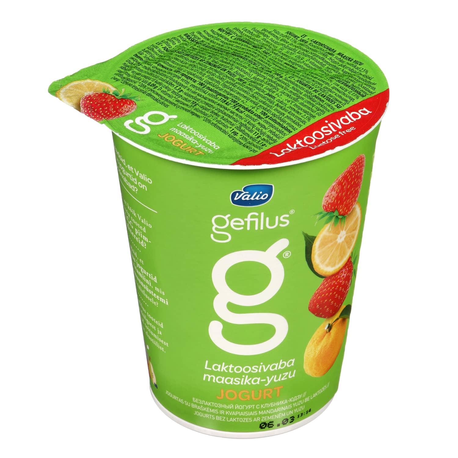 Strawberry yogurt, YUZU mandarin GEFILUS, 2.1%, 380g
