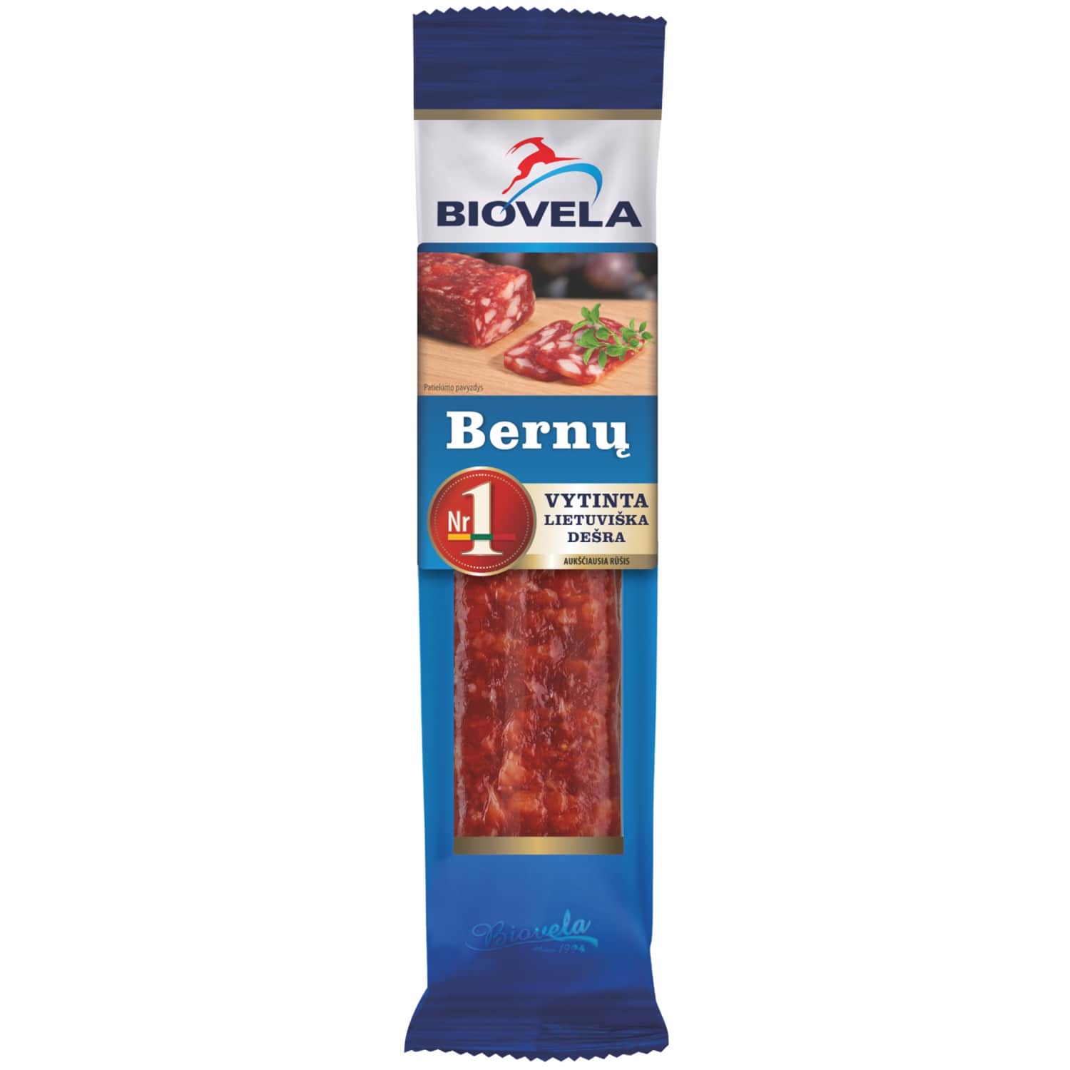Cured BERNŲ sausage BIOVELA, a.r., 200g