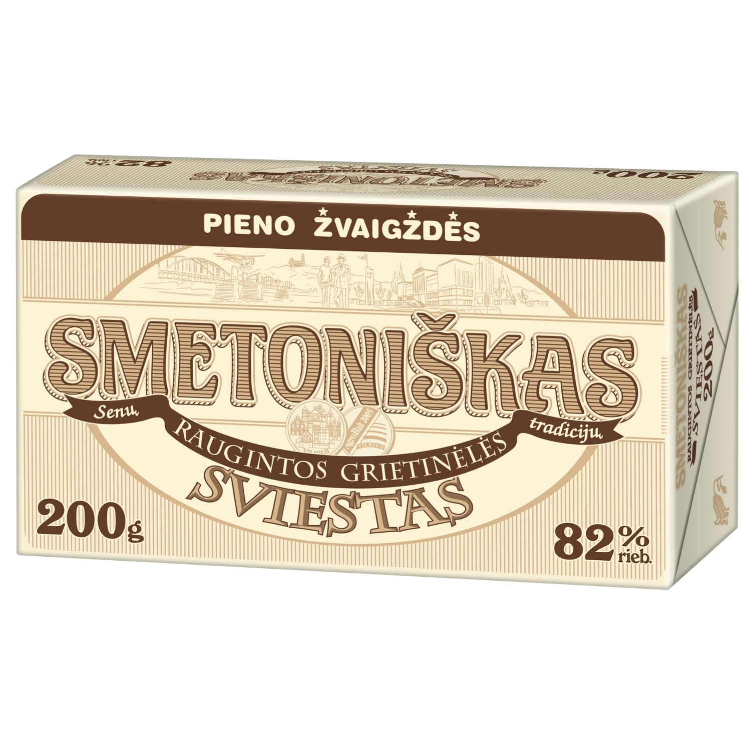 SMETONIŠKAS sviestas, 82 % rieb., 200 g