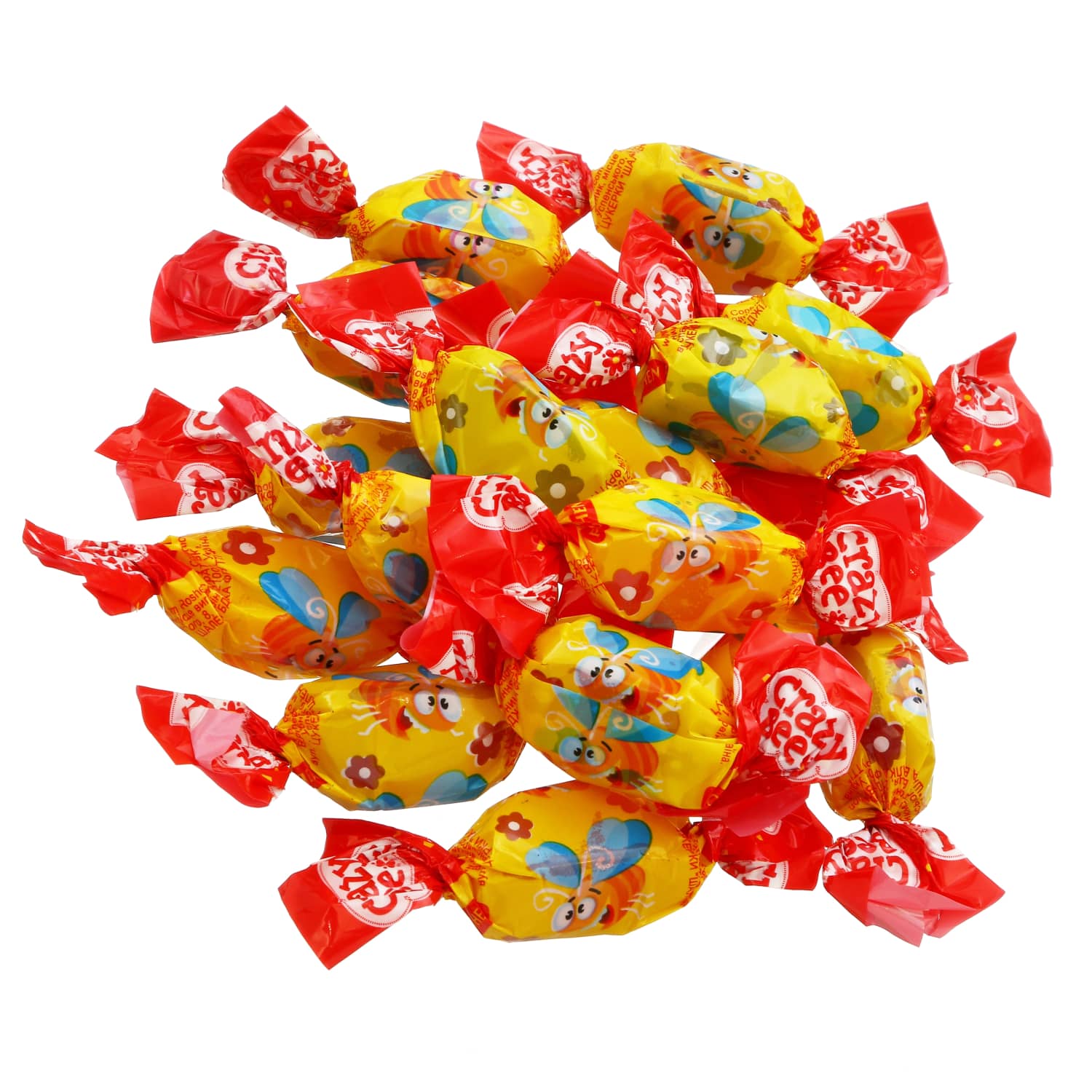 Жевательные конфеты фруктового вкуса CRAZY BEE, 1 кг