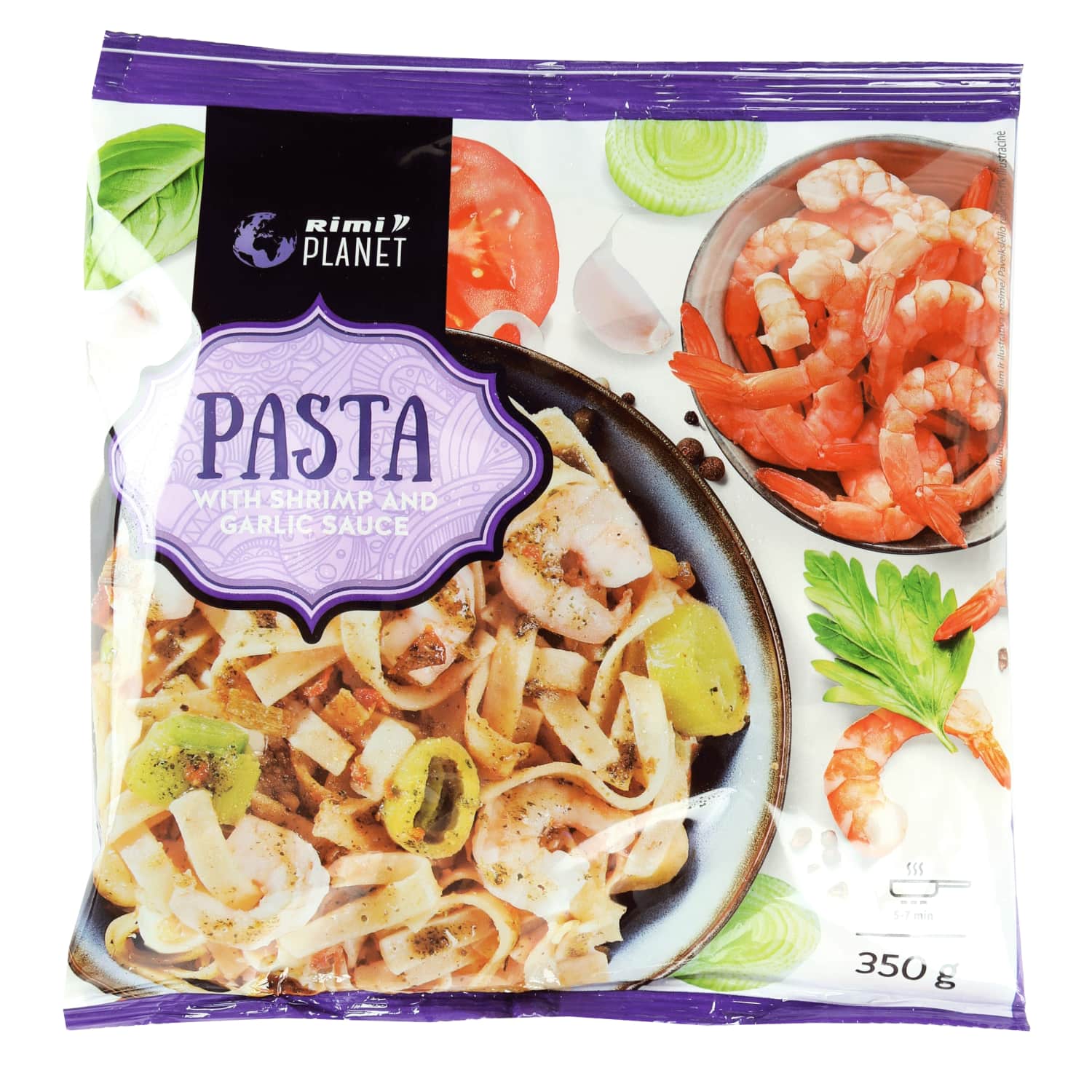 Makar. su krevet. ir česnakų pad. RIMI, 350 g