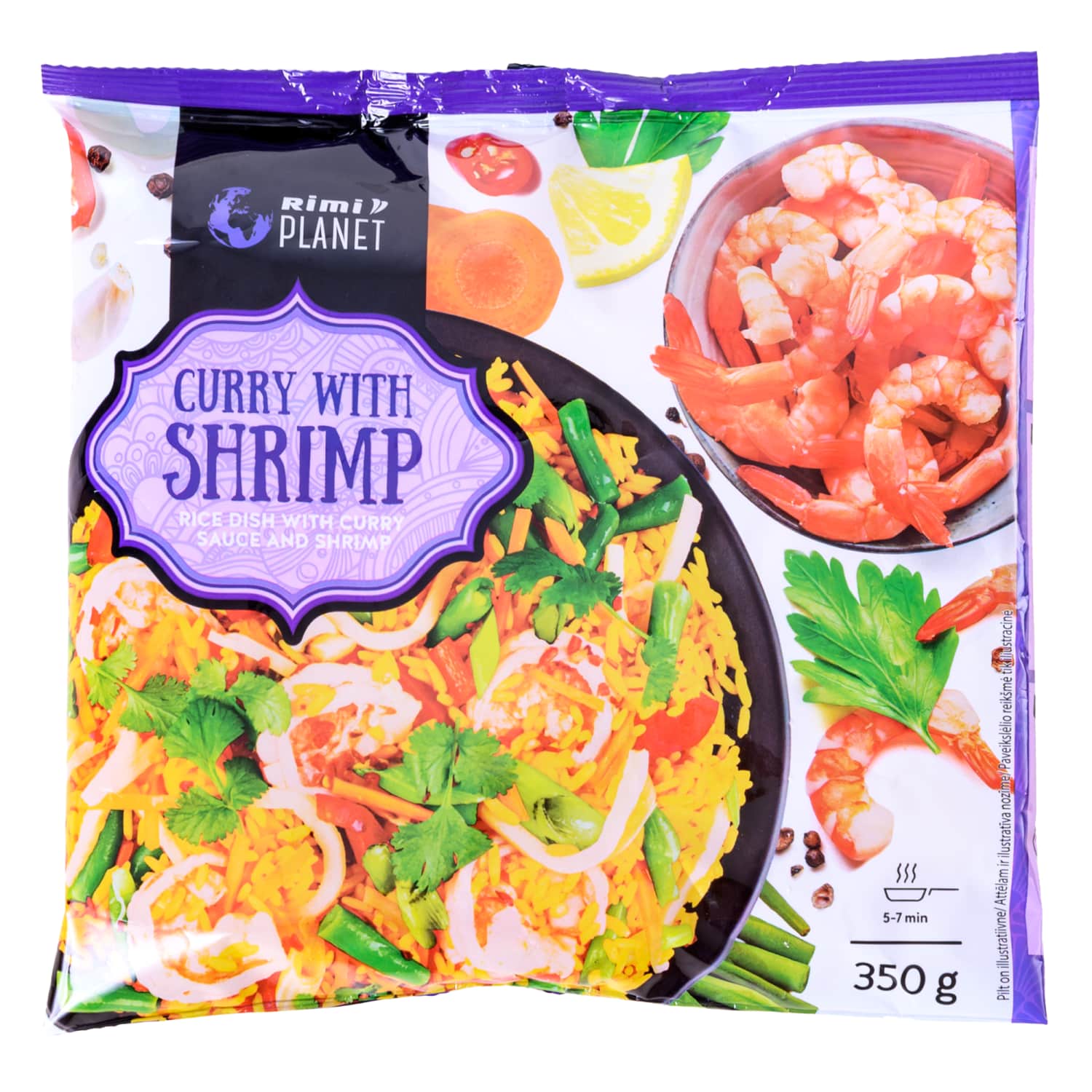 Рисовое блюдо с карри соусом и креветками RIMI, 350 г
