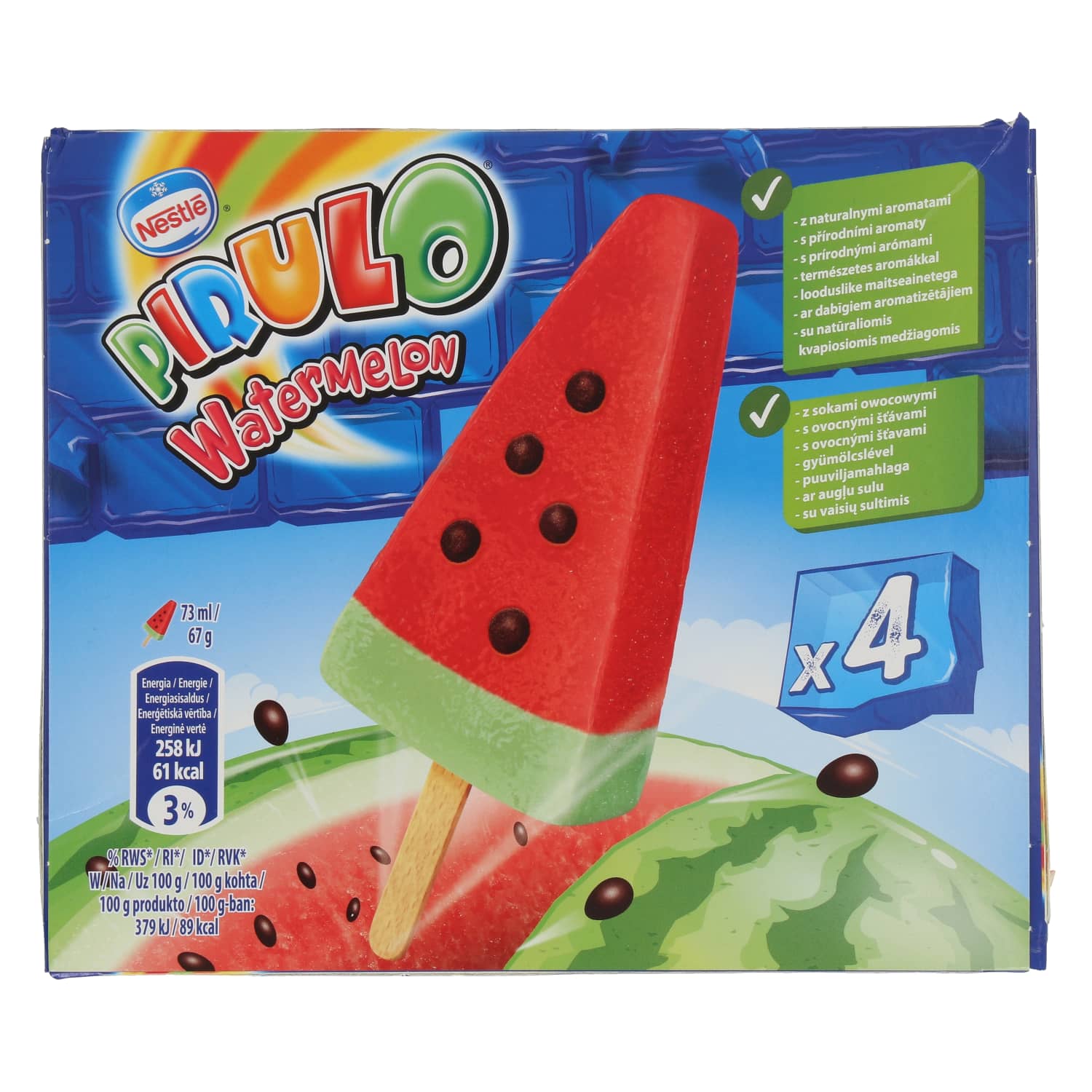 Watermelon flavored ice cream PIRULO, 292 ml / 268 g