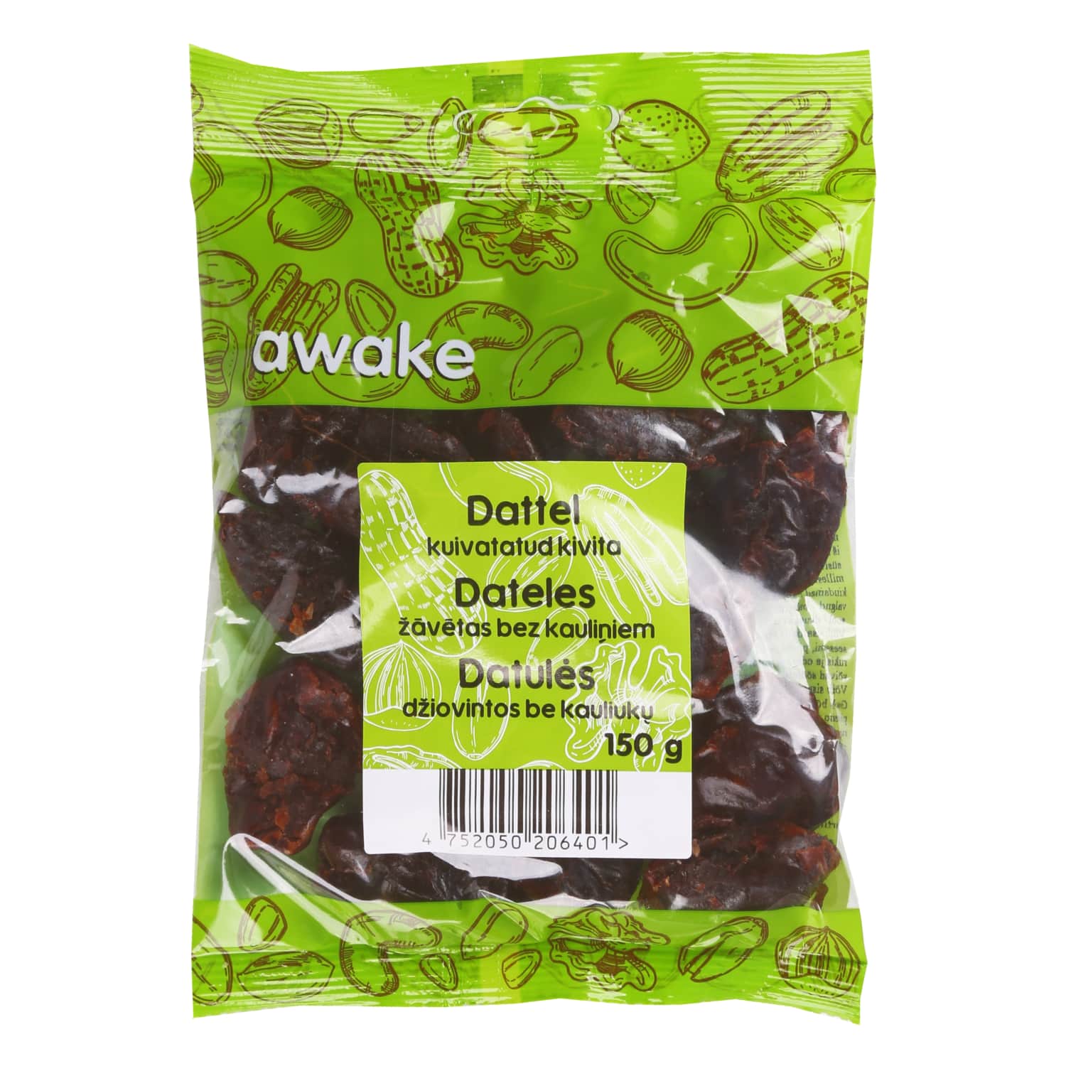Сушеные финики без косточек Awake 150 г