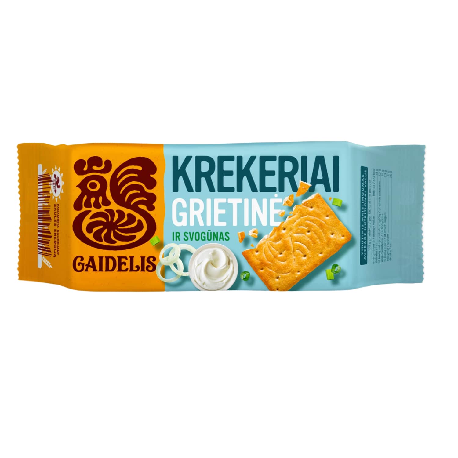 Крекеры GAIDELIS СМЕТАНА И ЛУК, 72 г