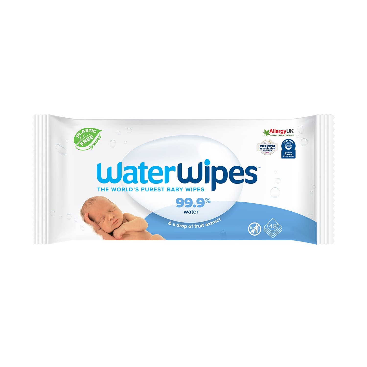 Drėgnos servetėlės WATER WIPES, 48 vnt