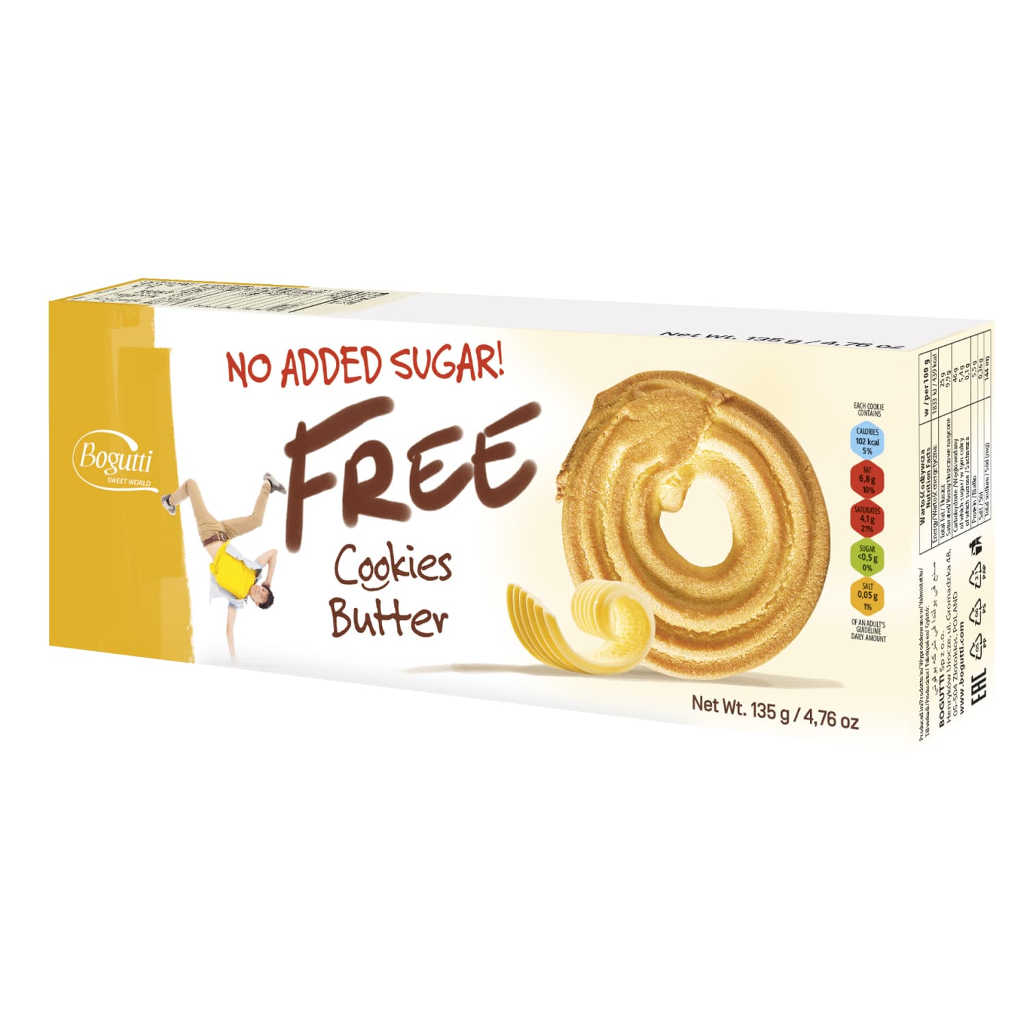 Light cookies sugar free BOGUTTI, 135 g