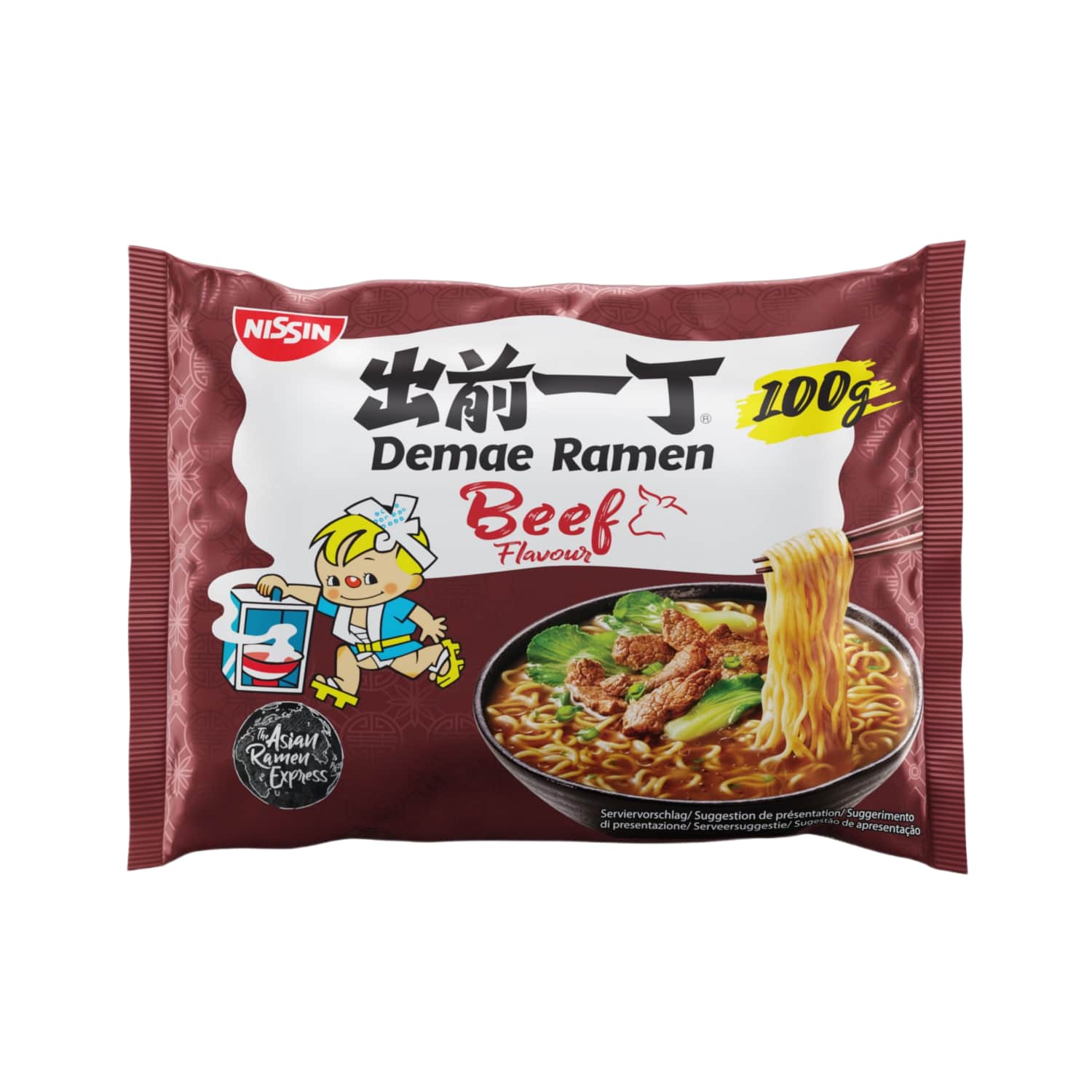 Beef flavored soup noodles NISSIN RAMEN, 100 g