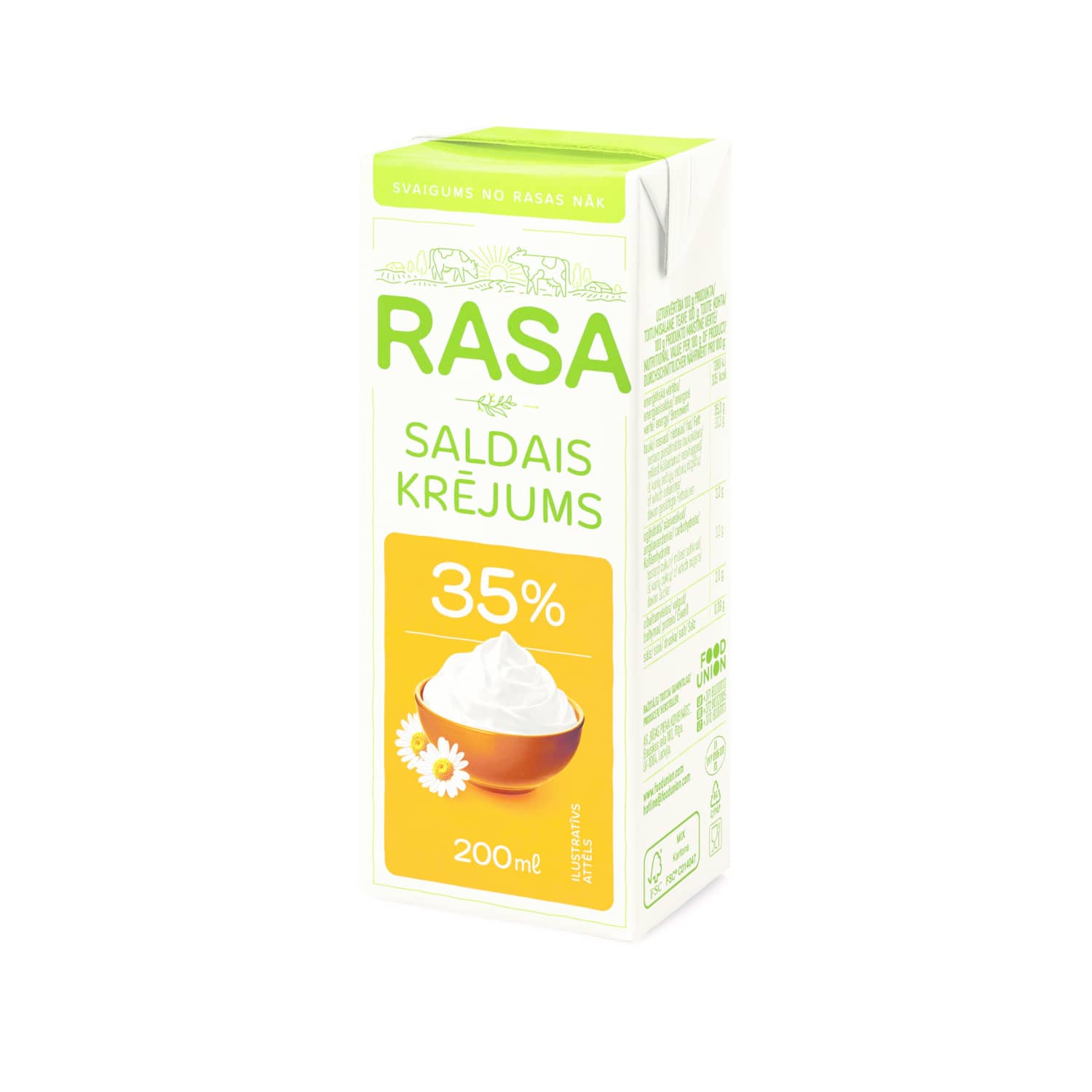 Cream RASA, UHT, 35% fat, 200 g