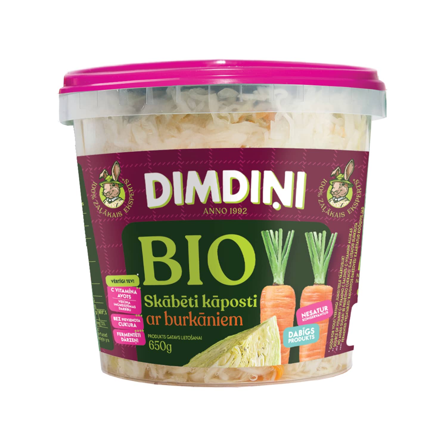 Ekologiški rauginti kopūstai DIMDINI, 650g