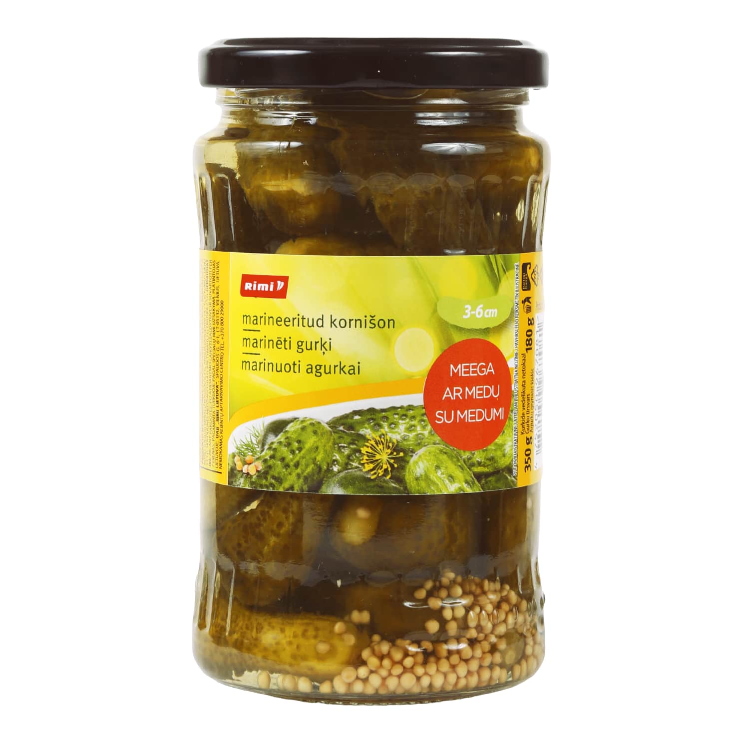 Marin. agurkai RIMI su medumi, 350 g / 180 g
