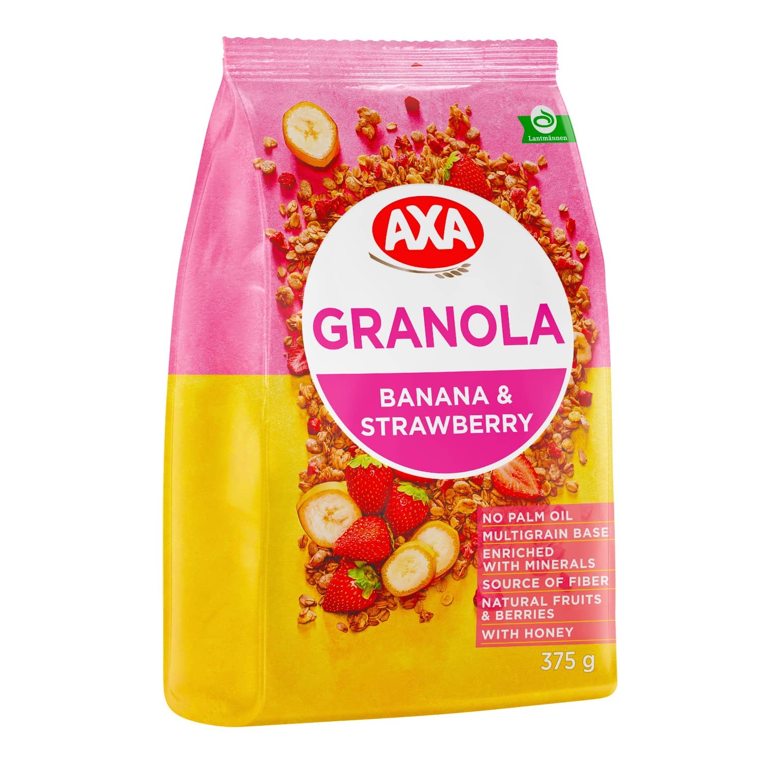 Crispy cereals with banana and strawberry AXA, 375 g