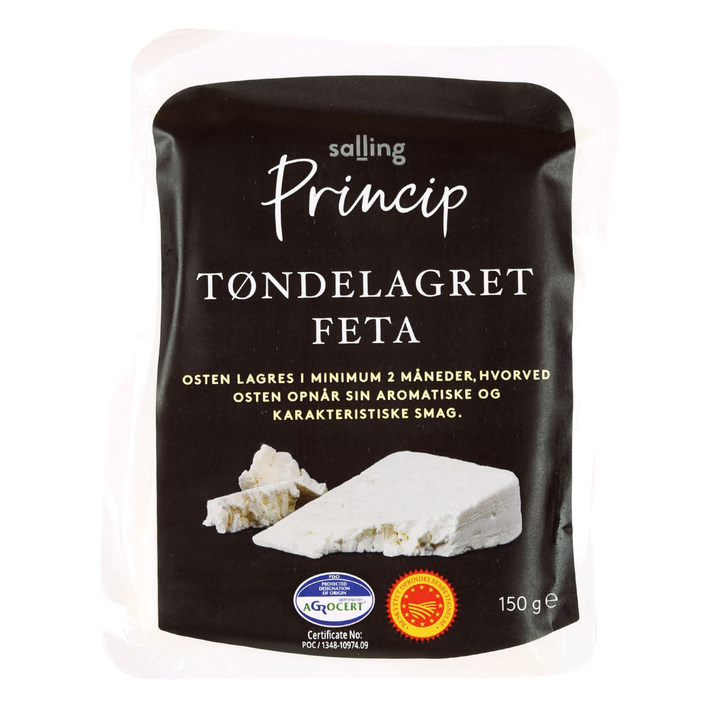 Feta cheese branded in a barrel PRINCIP, 150g