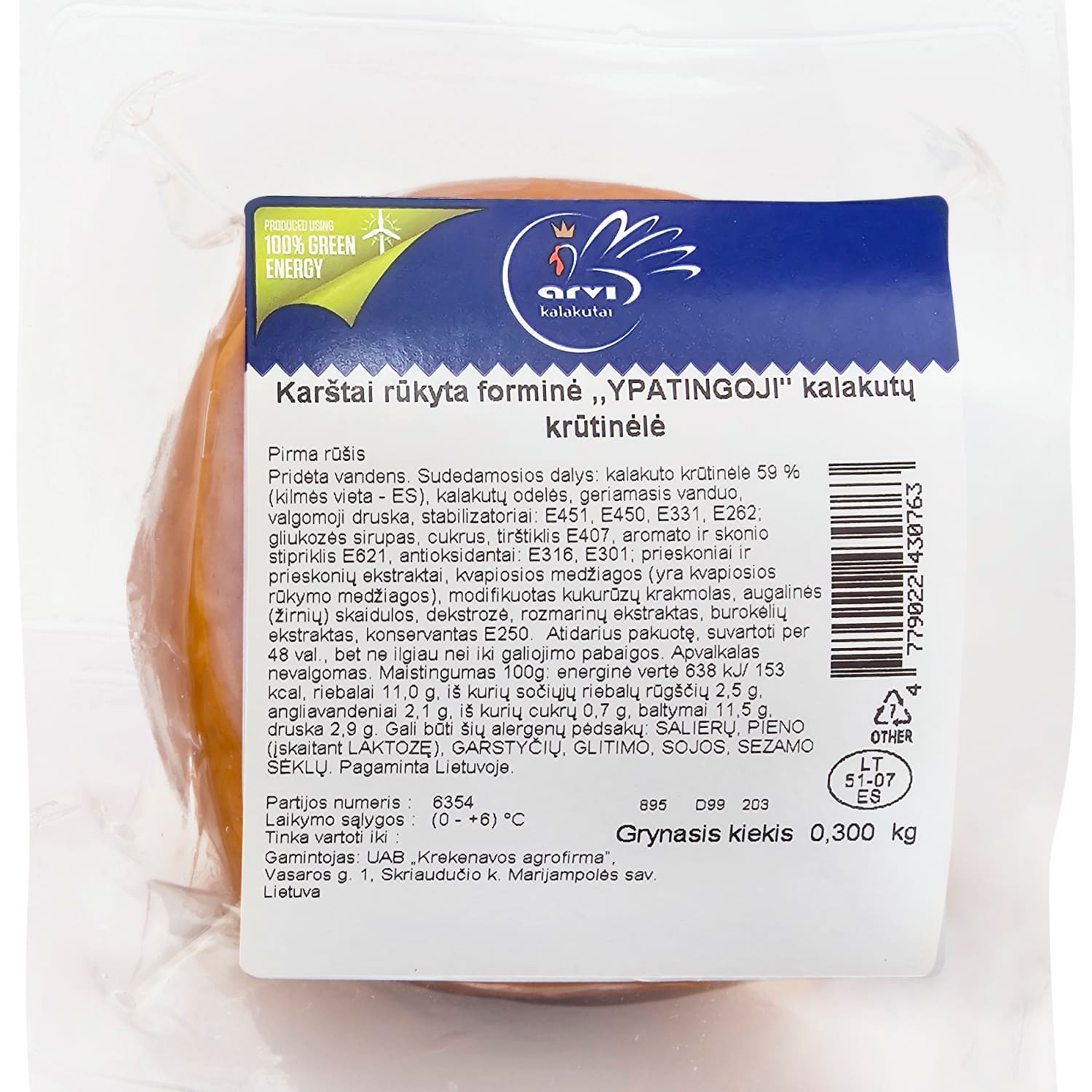 Karštai rūk. kalak. krūtinėlė Ypatingoji,300g