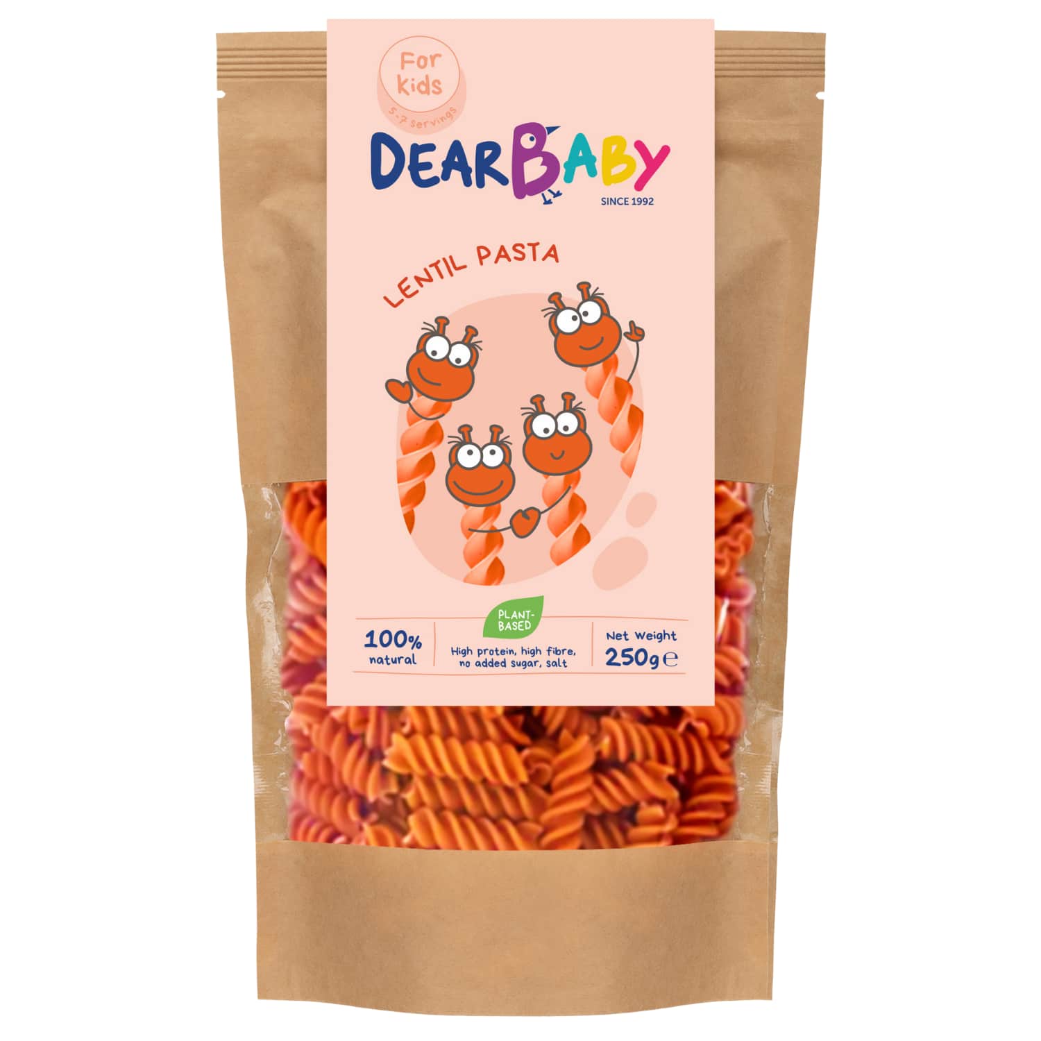 Raudonųjų lęšių makaronai DEAR BABY, 250 g