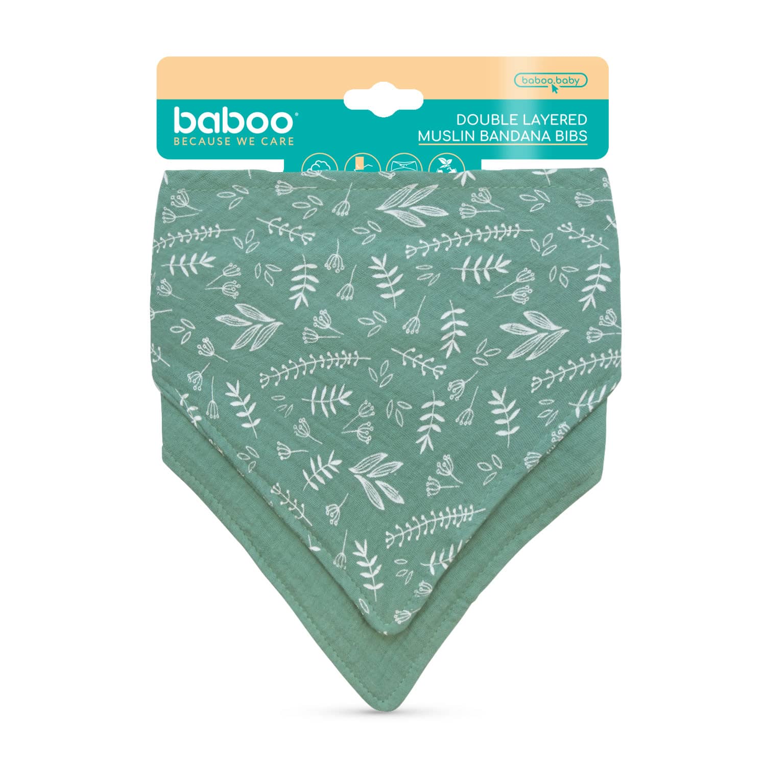 Seilinukas BABOO BANDANA, 2 vnt, 0+mėn