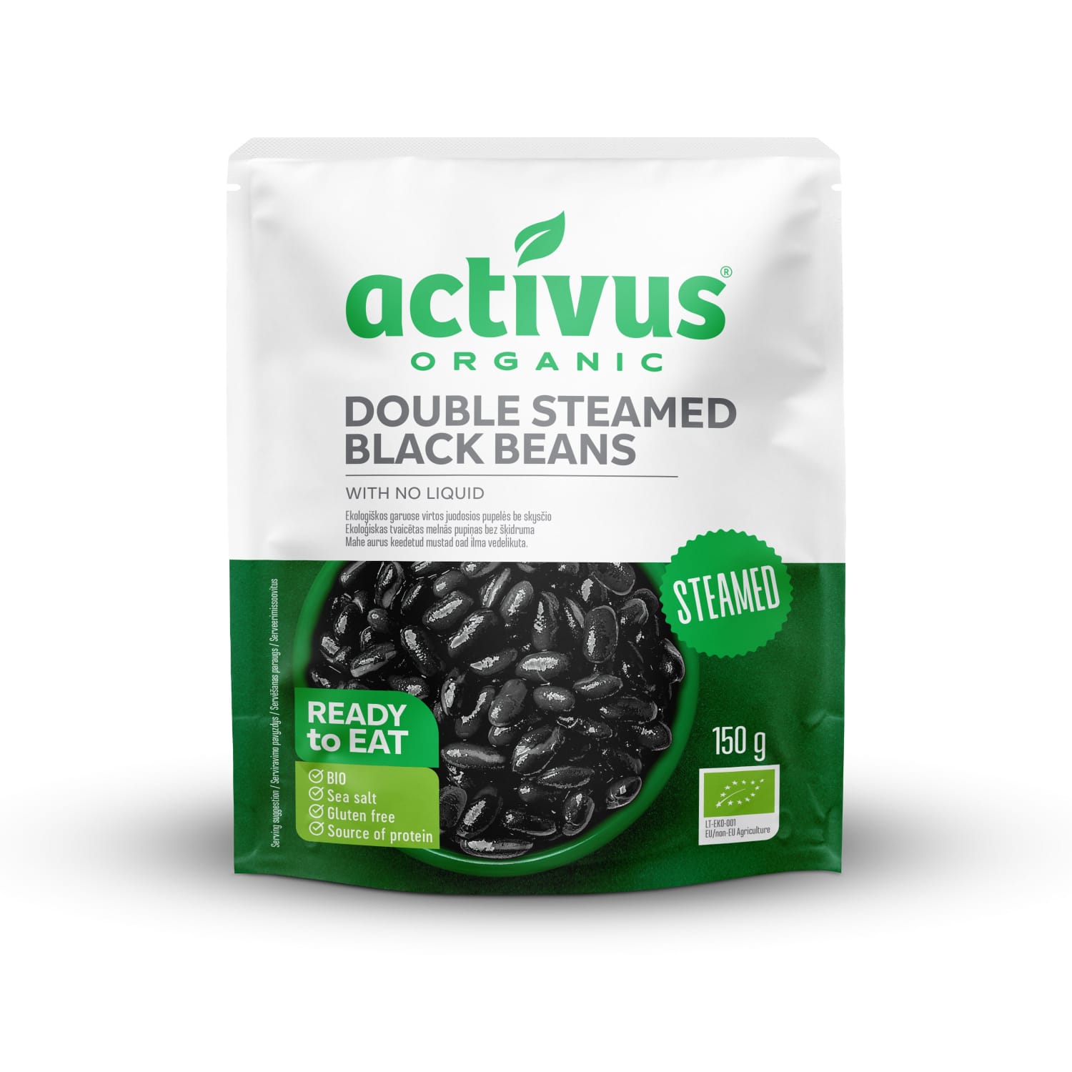 Органические чёрные бобы без жидкости ACTIVUS, 150 г