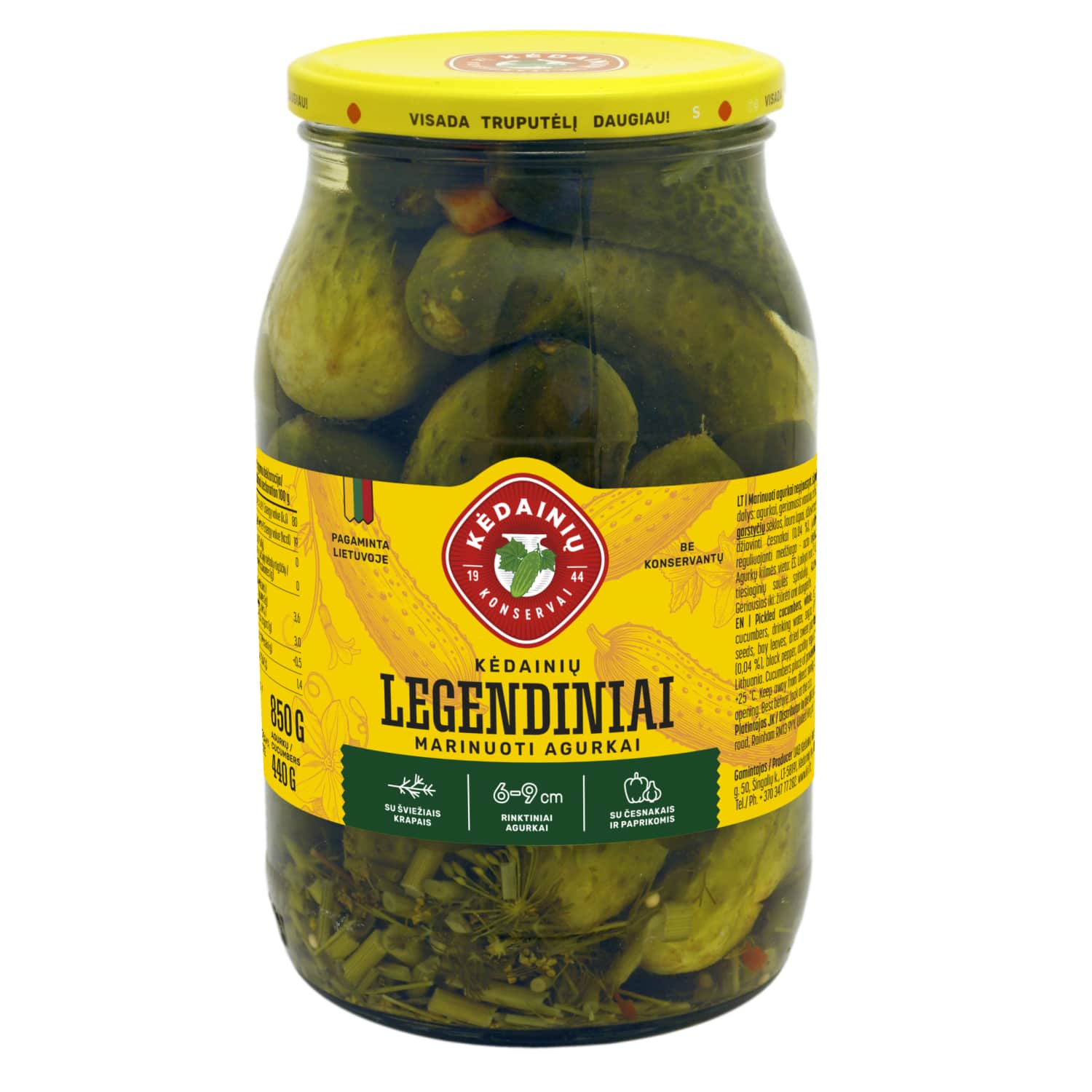 Mar. agurkai KKF LEGENDINIAI, 850 g / 440 g