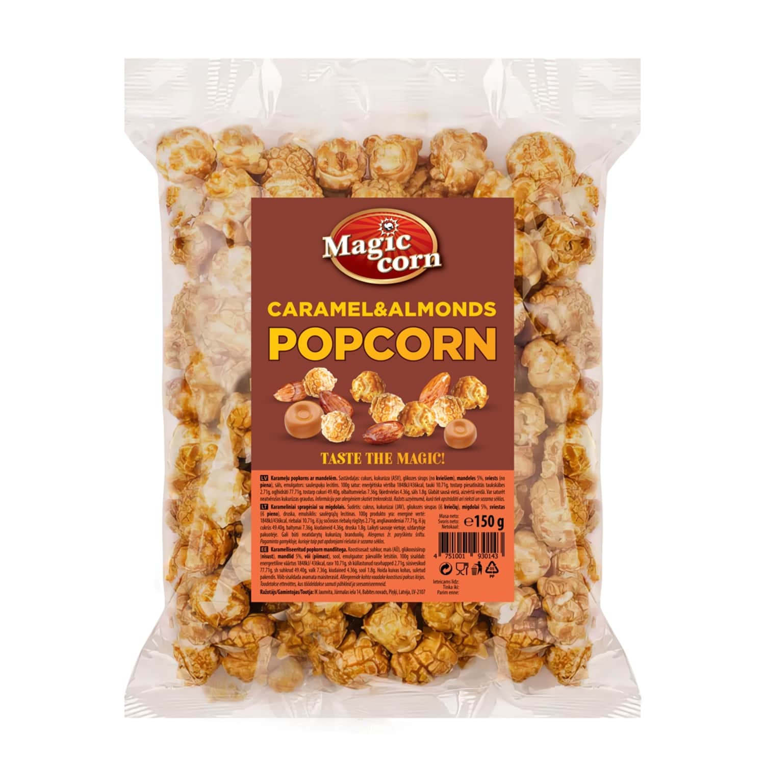 Карамелизированный попкорн с миндалем MAGIC CORN, 150г