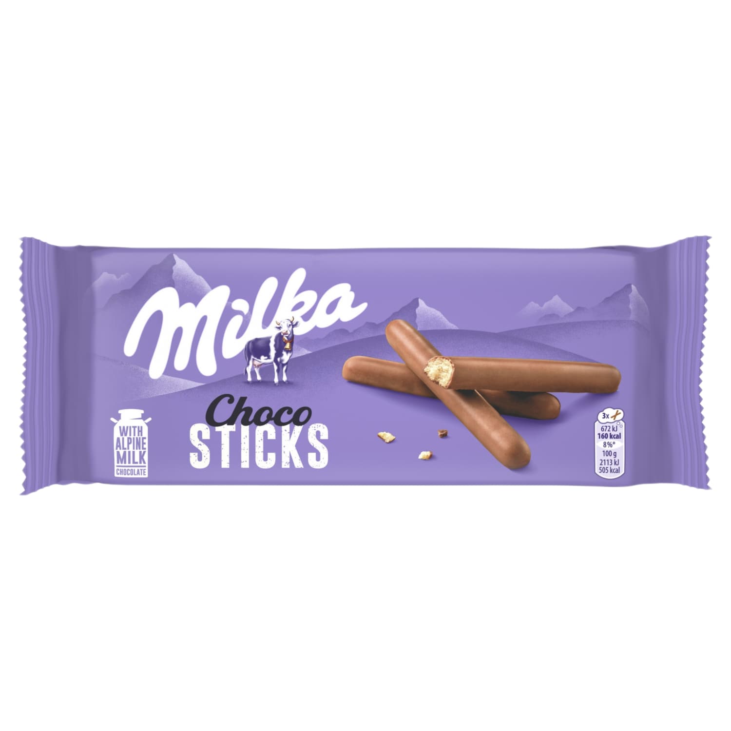Chocolate tubes MILKA CHOCO LILA STIX, 112 g