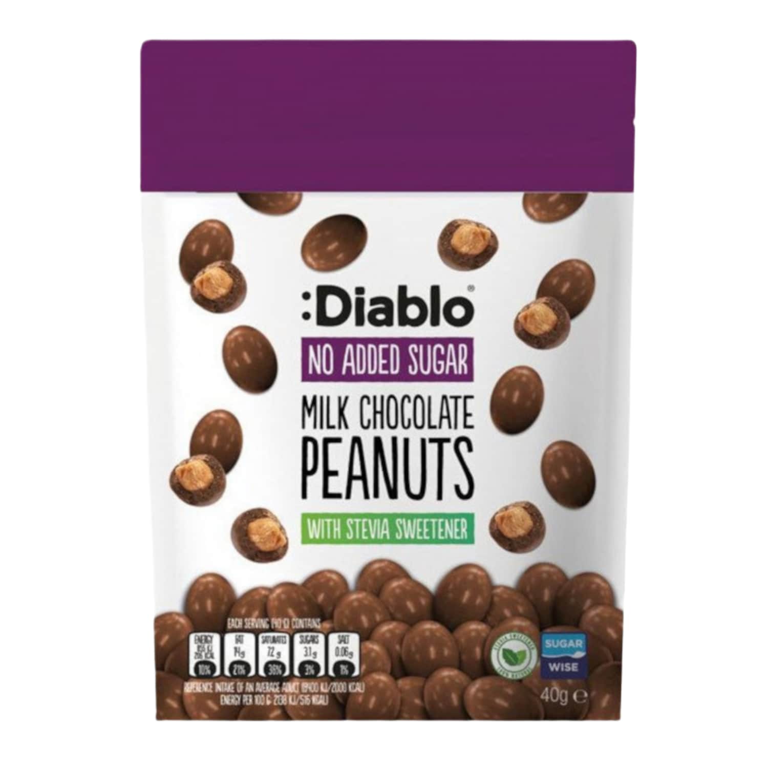 Šokoladu padengti žemės riešutai DIABLO, 40 g