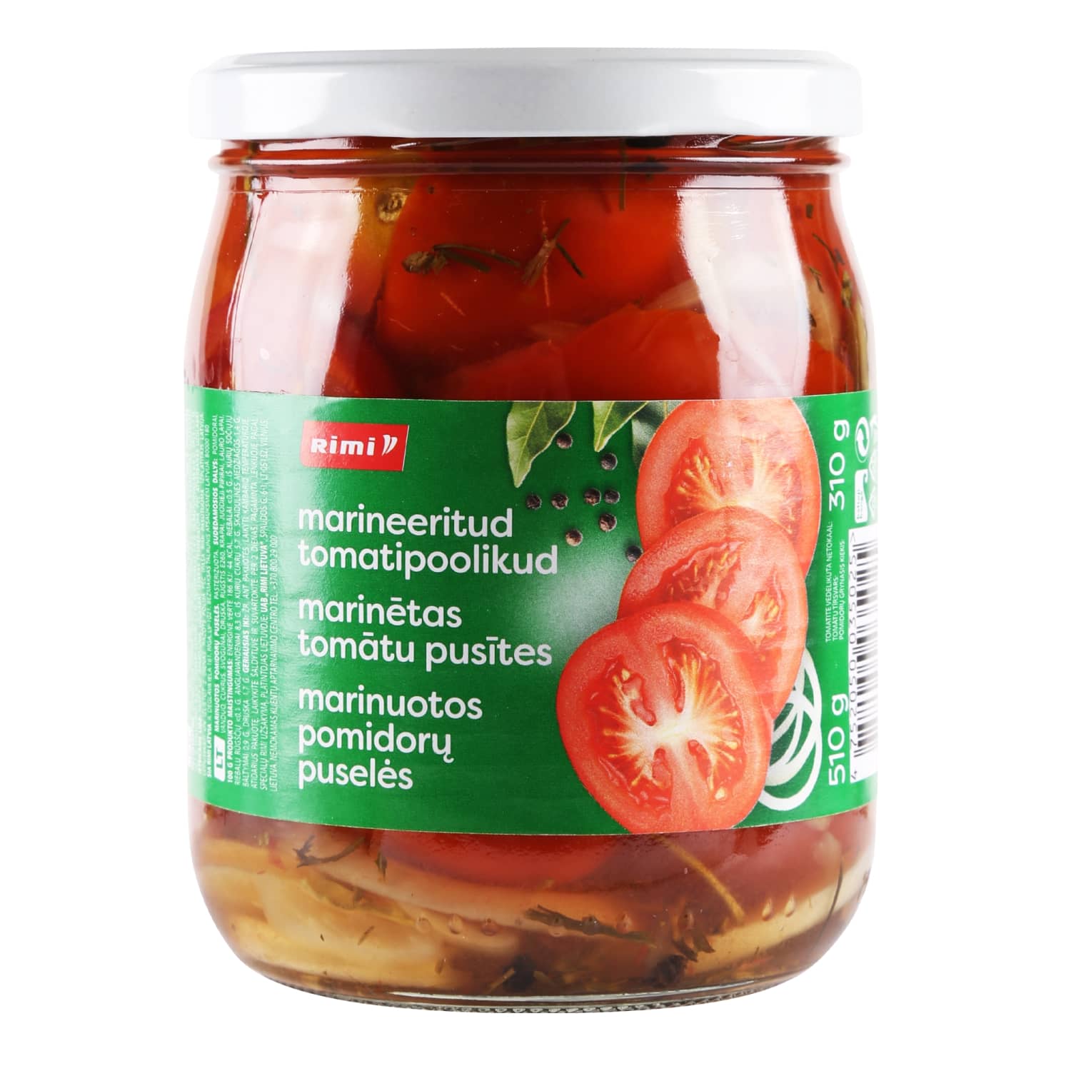 Marinated tomato halves RIMI, 510 g / 310 g