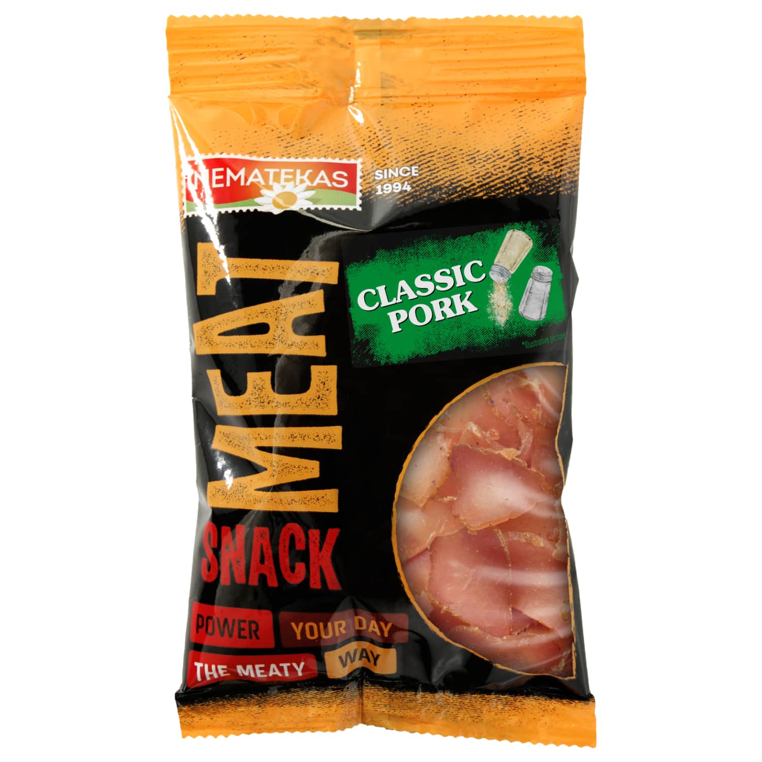 Вяленая свиная шея MEAT SNACK, классическая нарезка 50 г