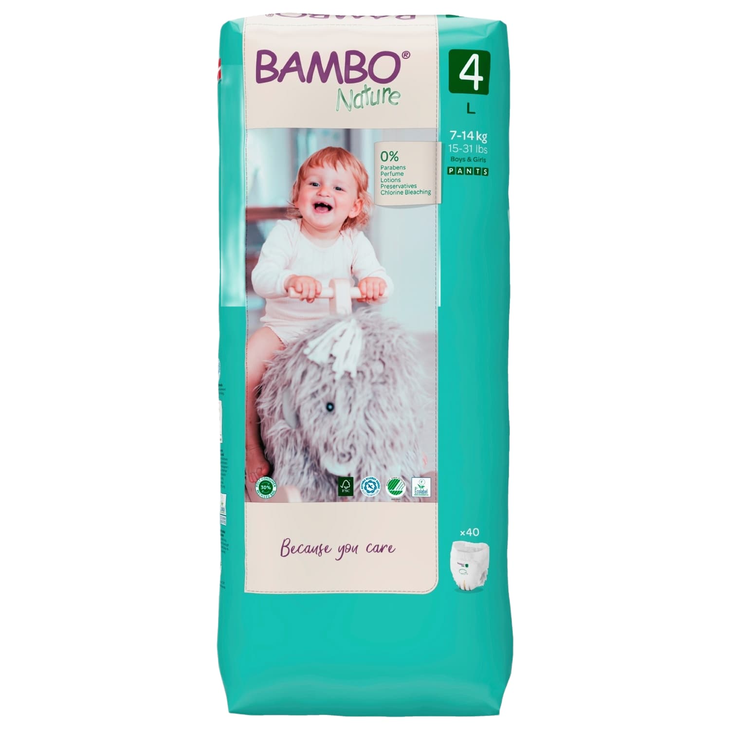 Sauskelnės BAMBO NATURE 4, 7-12 kg, 40 vnt.