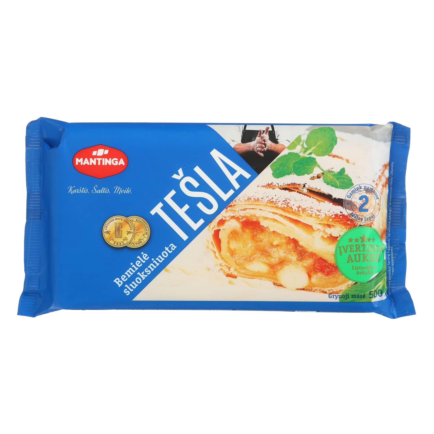 Frozen puff pastry unleavened dough MANTINGA, 500 g