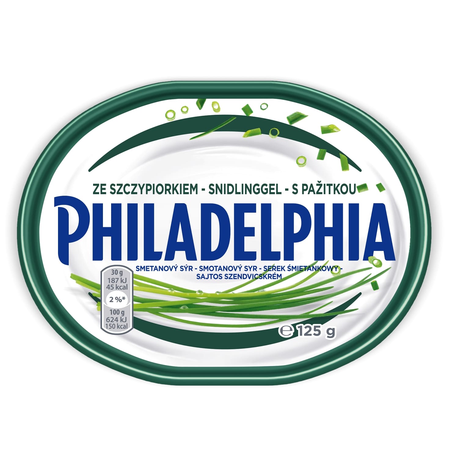 Švž. sūrio gam. PHILADELPHIA, l. česn., 125 g