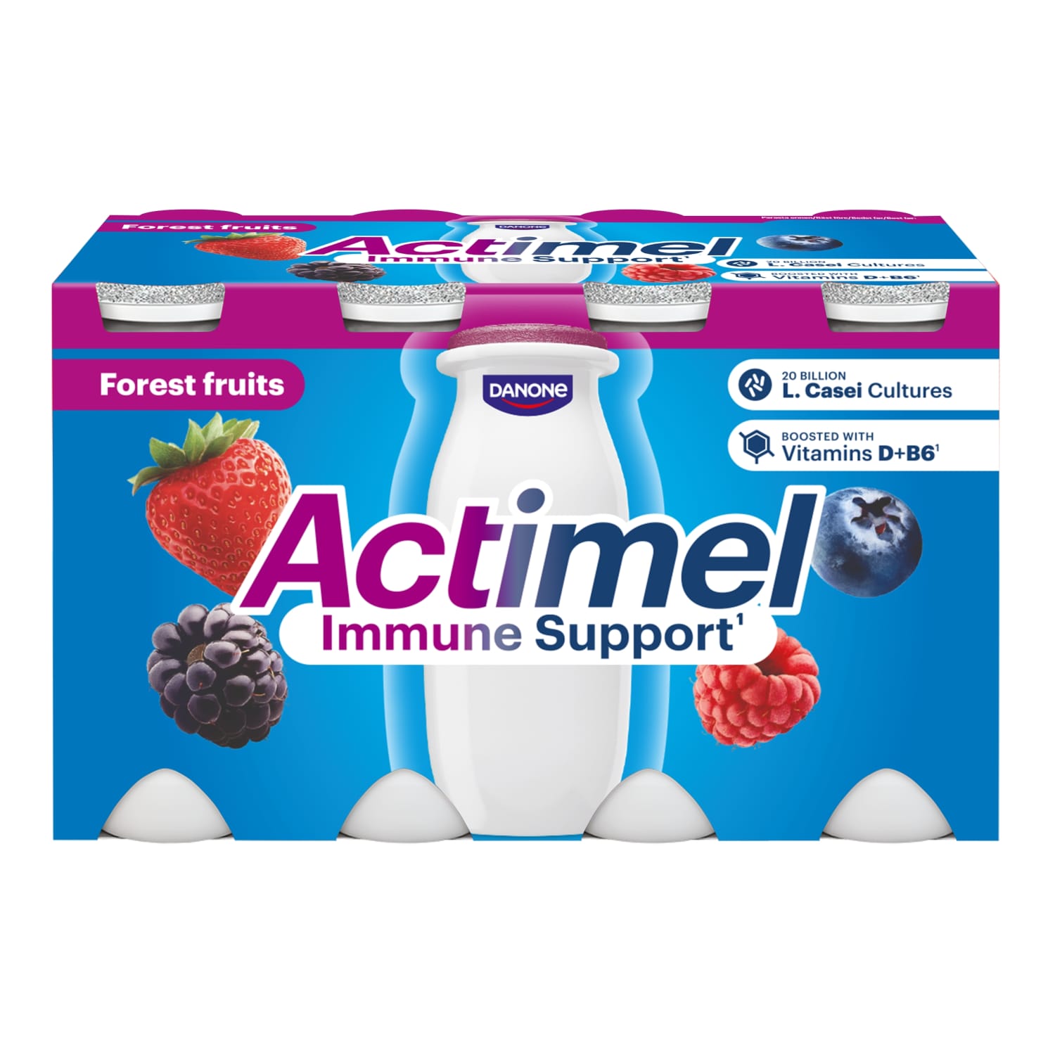 Forest berry flavored yogurt drink ACTIMEL, 8x100g
