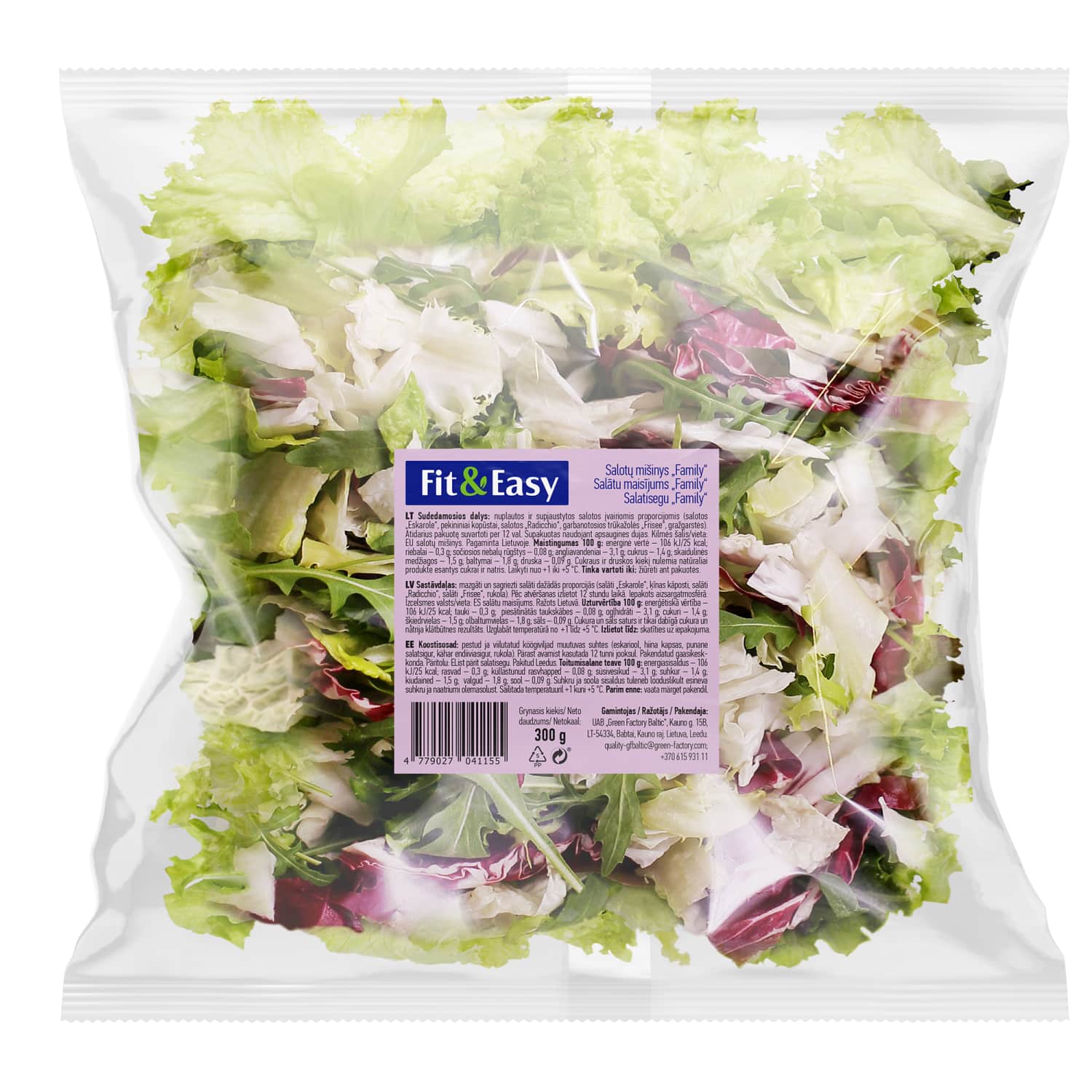 Washed salad mix FIT&EASY FAMILY, 300 g