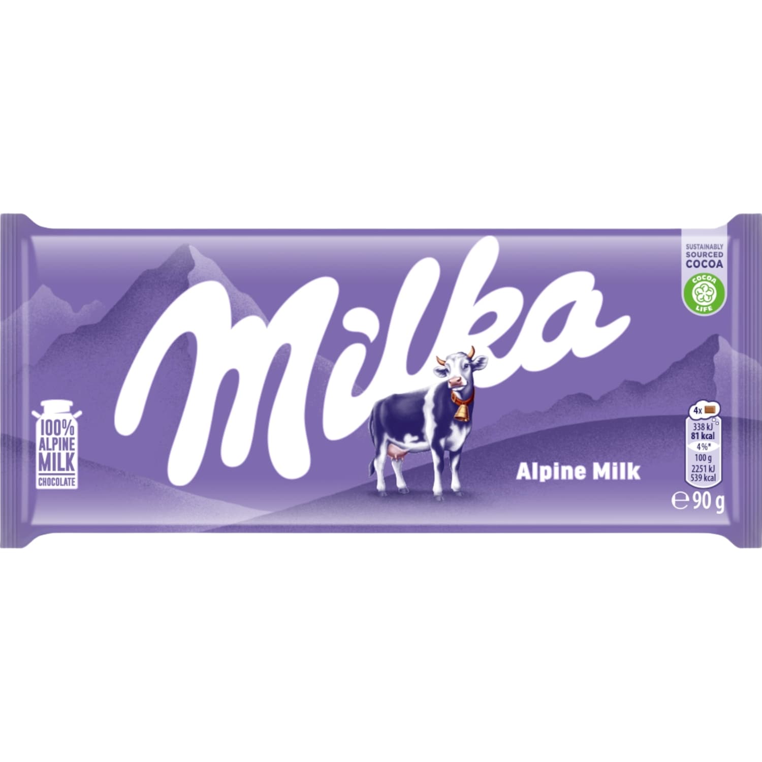 Pieninis šokoladas MILKA, 90 g