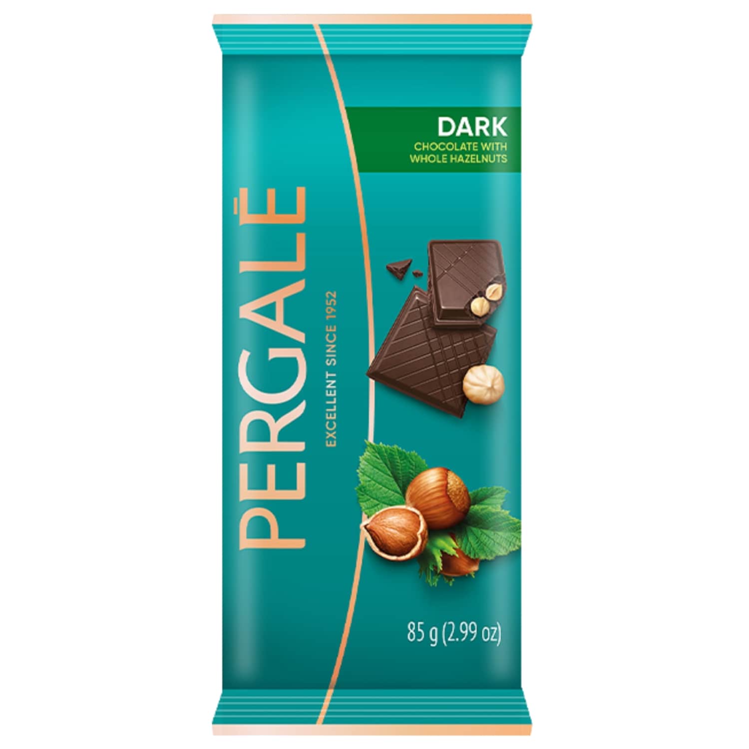 Dark chocolate PERGALĖ with hazelnuts, 85 g