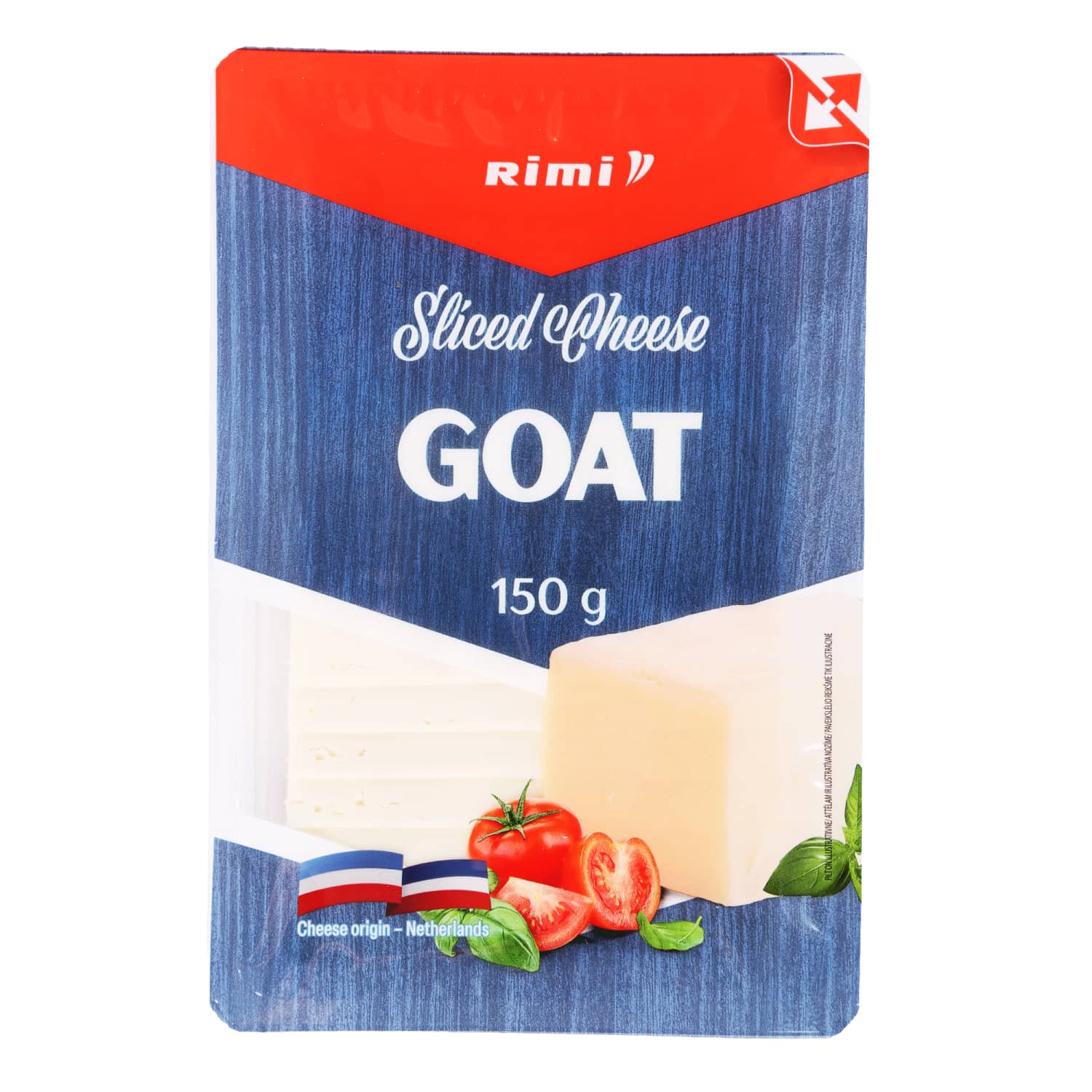 Sliced goat milk cheese RIMI, 55 %, 150 g