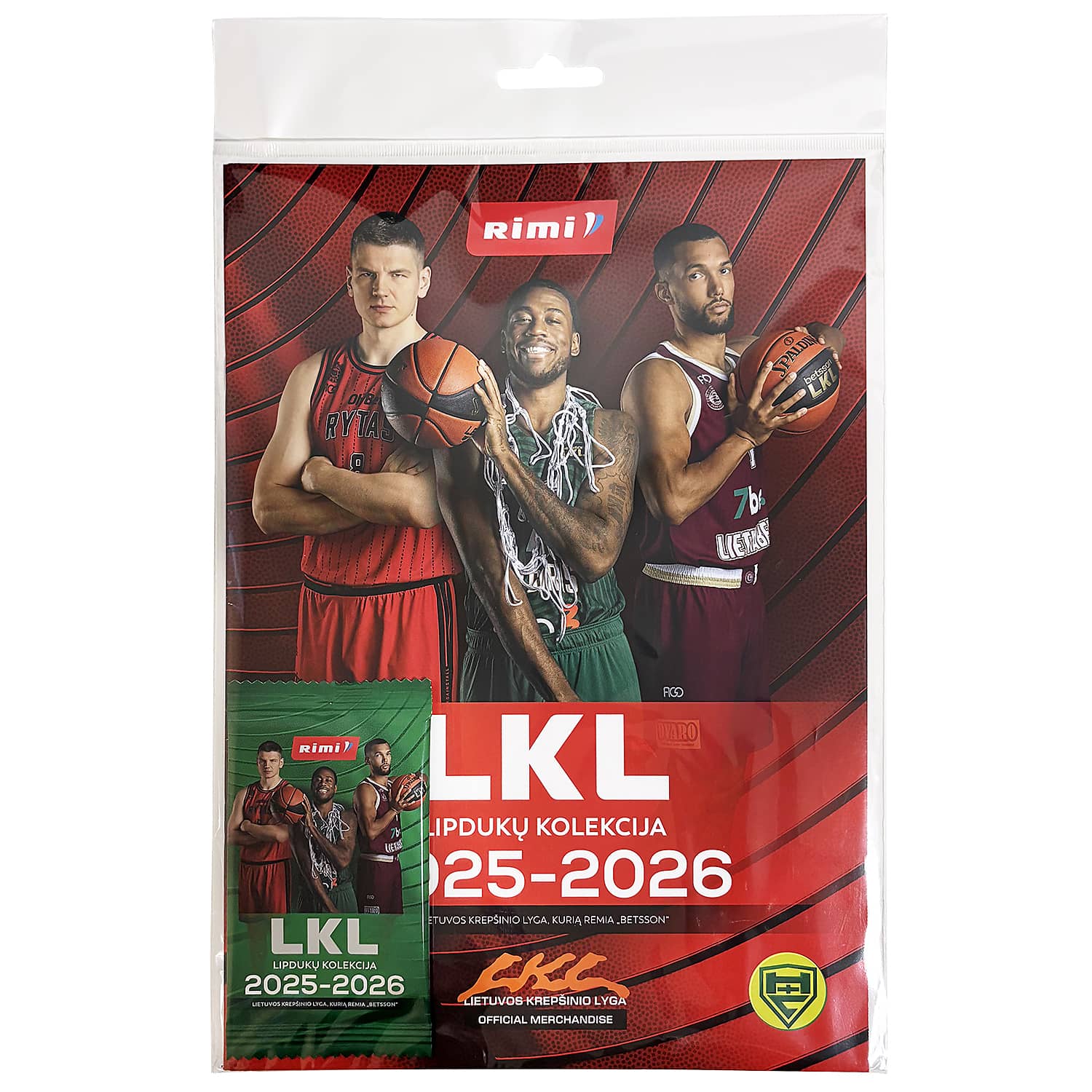 LKL/RIMI 2025-26 lipdukų albumas + 1 pak.