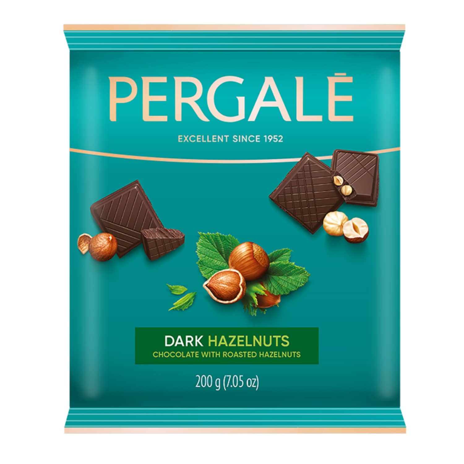 Dark chocolate with hazelnuts PERGALĖ, 200g