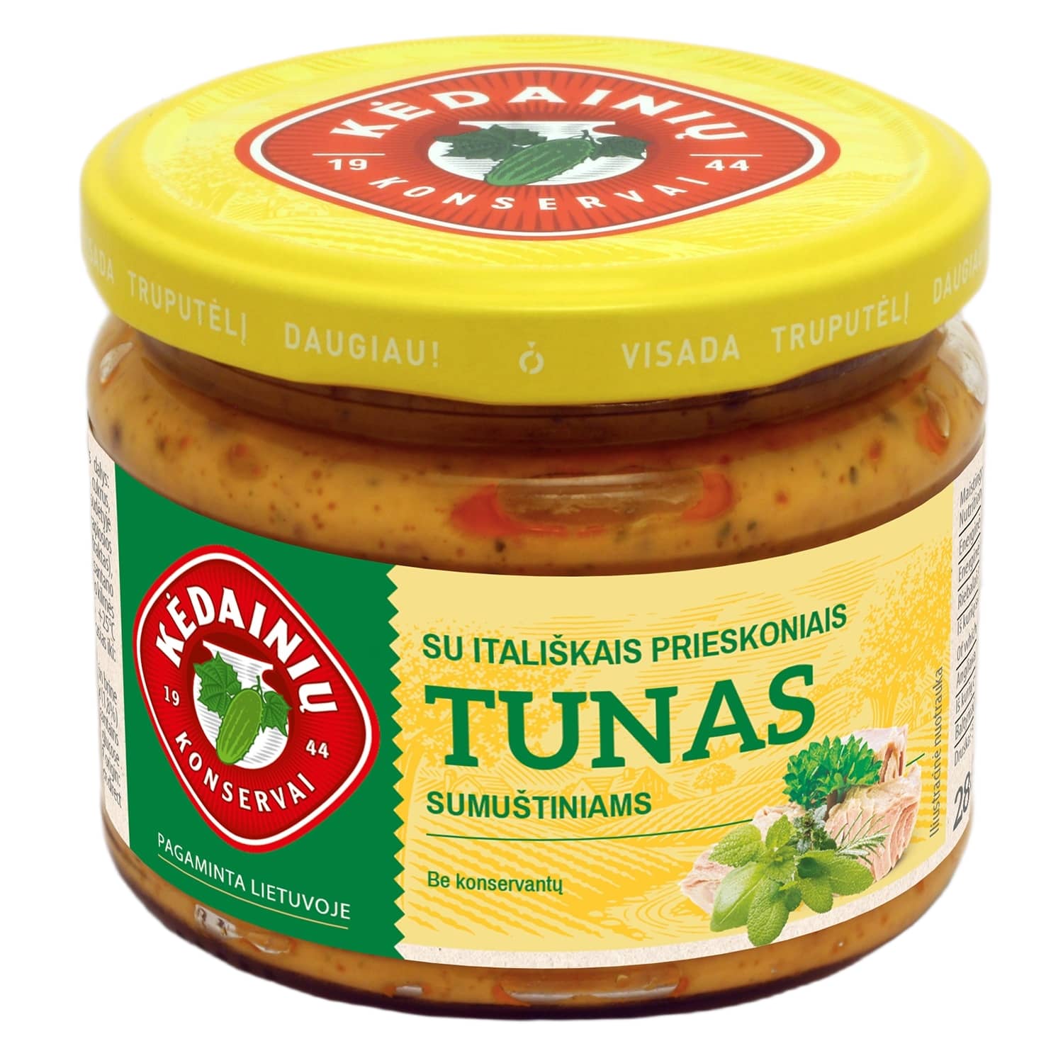 Tuna with Italian spices KĖDAINIŲ KONSERVAI, 280 g