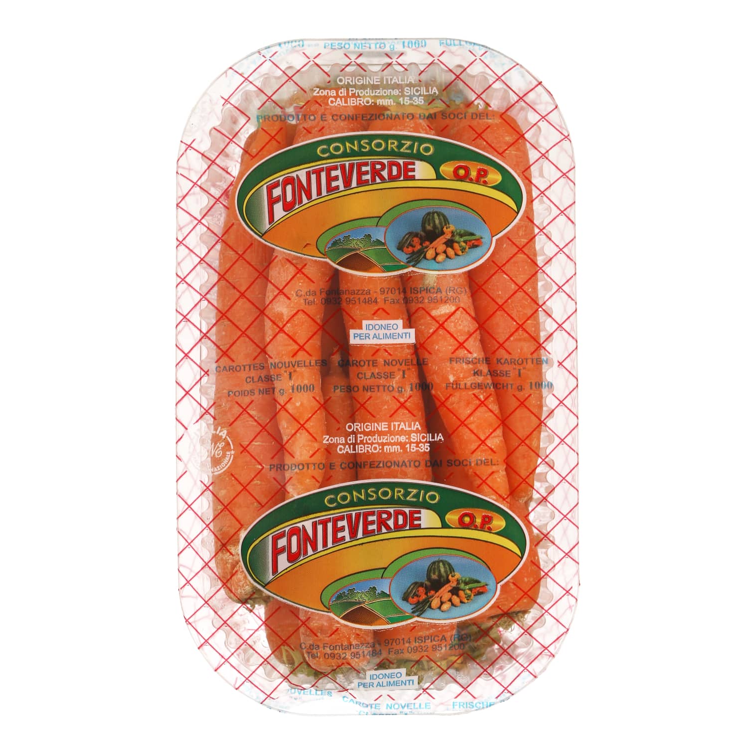 Fresh packaged carrots, 1 kg