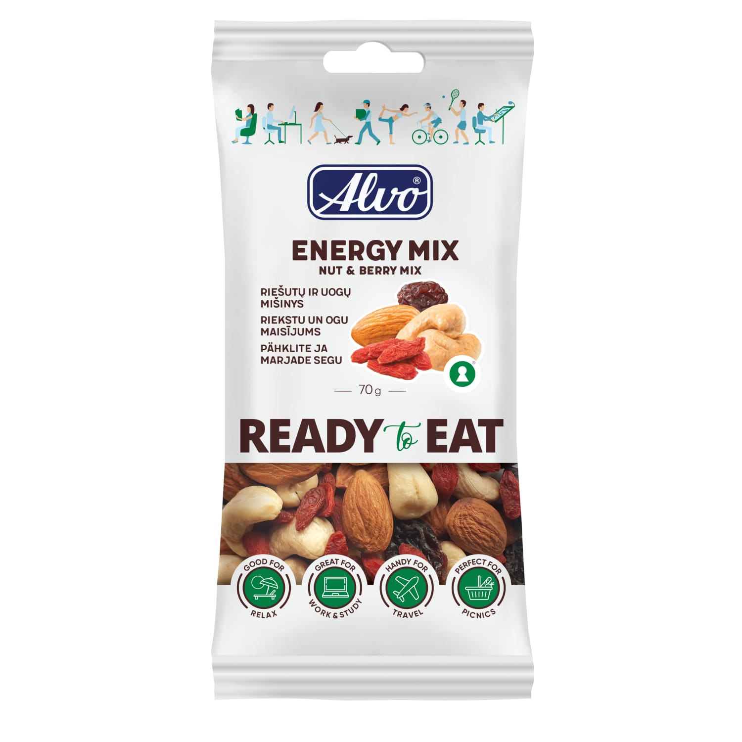 Nut and berry mix ALVO ENERGY MIX, 70 g