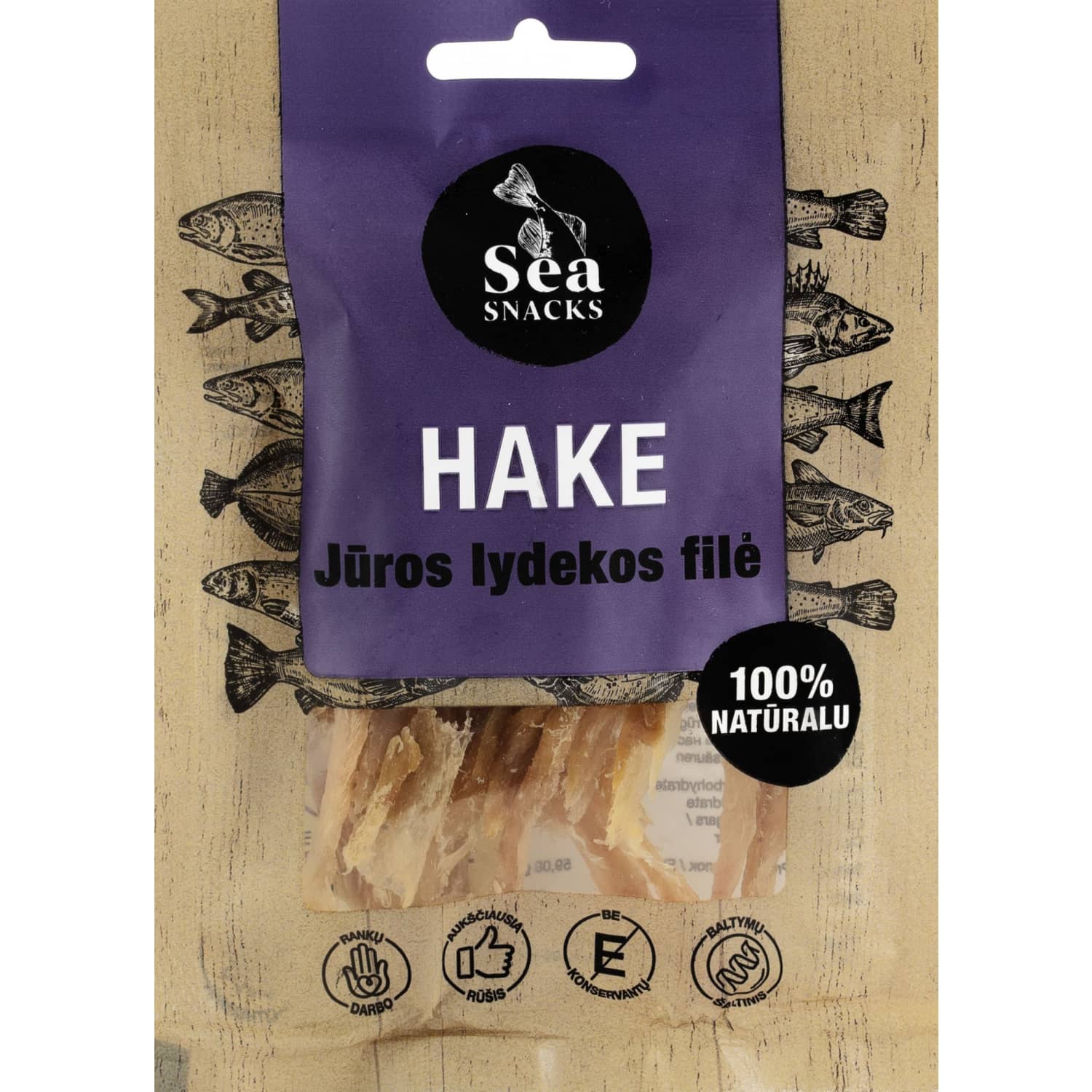 Dried pike fillet strips SEA SNACK, 30 g