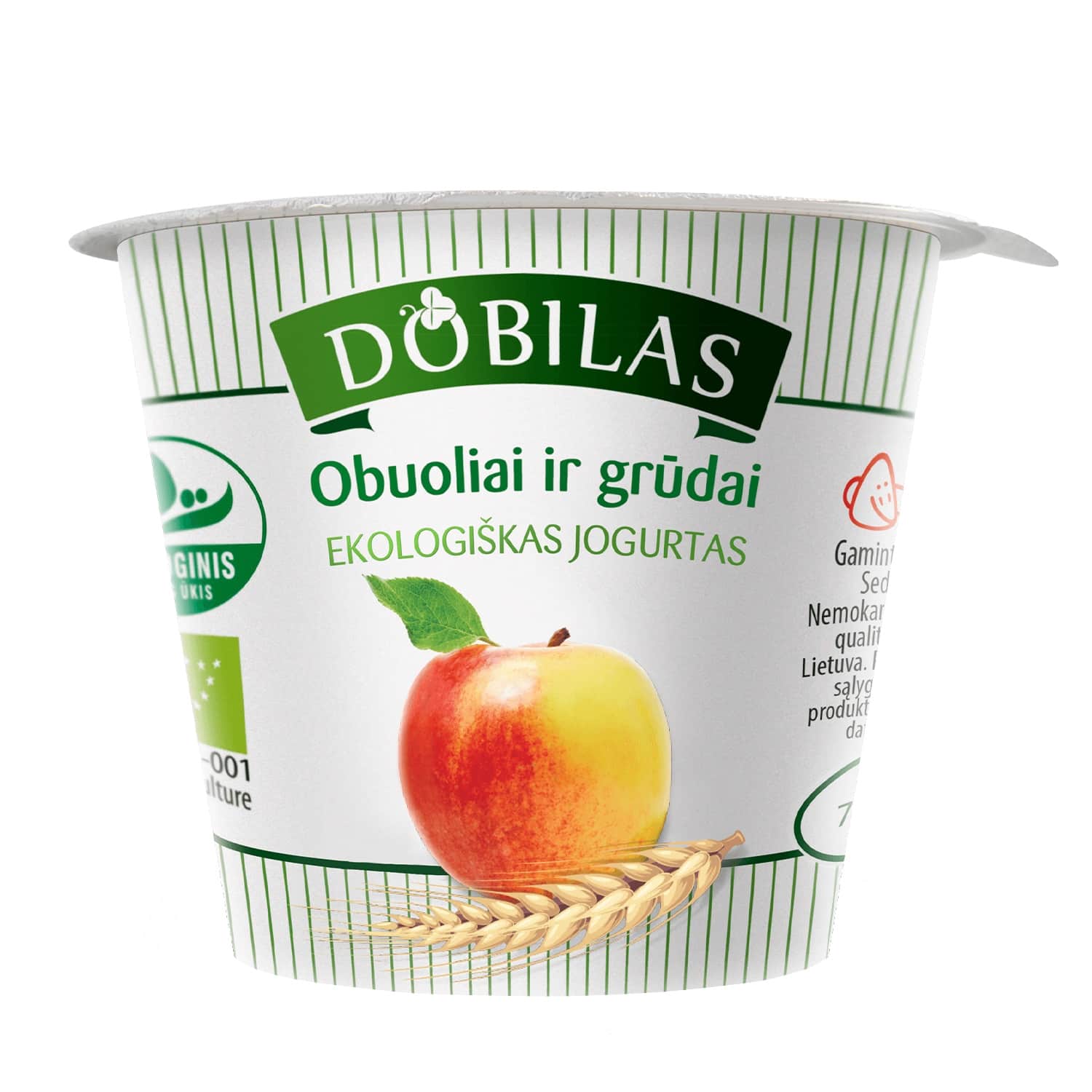 Экологический йогурт яблоко, зерно ДОБИЛАС, 2,5-3,5%, 125г