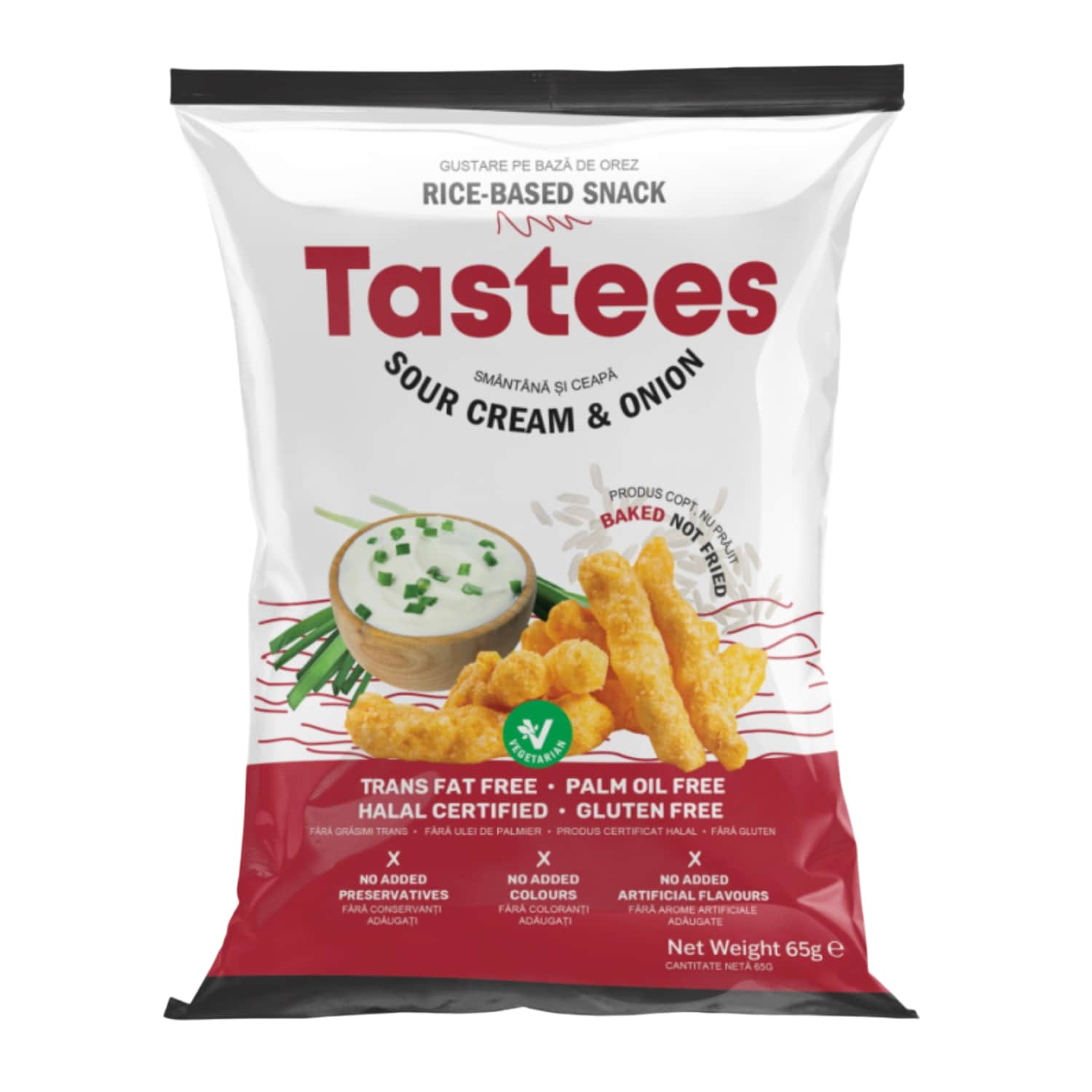 Rice snack with sour cream, onion flavor TASTEES, 65 g