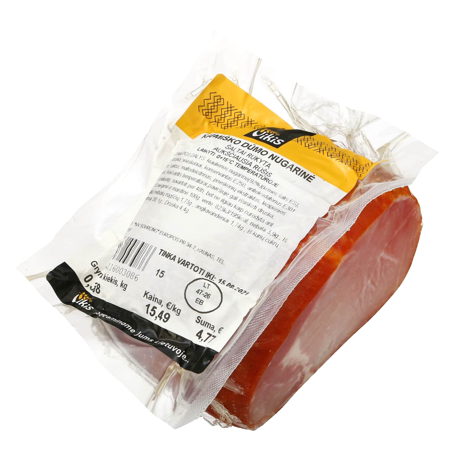 Cold smoked KAIMIŠKO DŪMO back, a.r. 1 kg