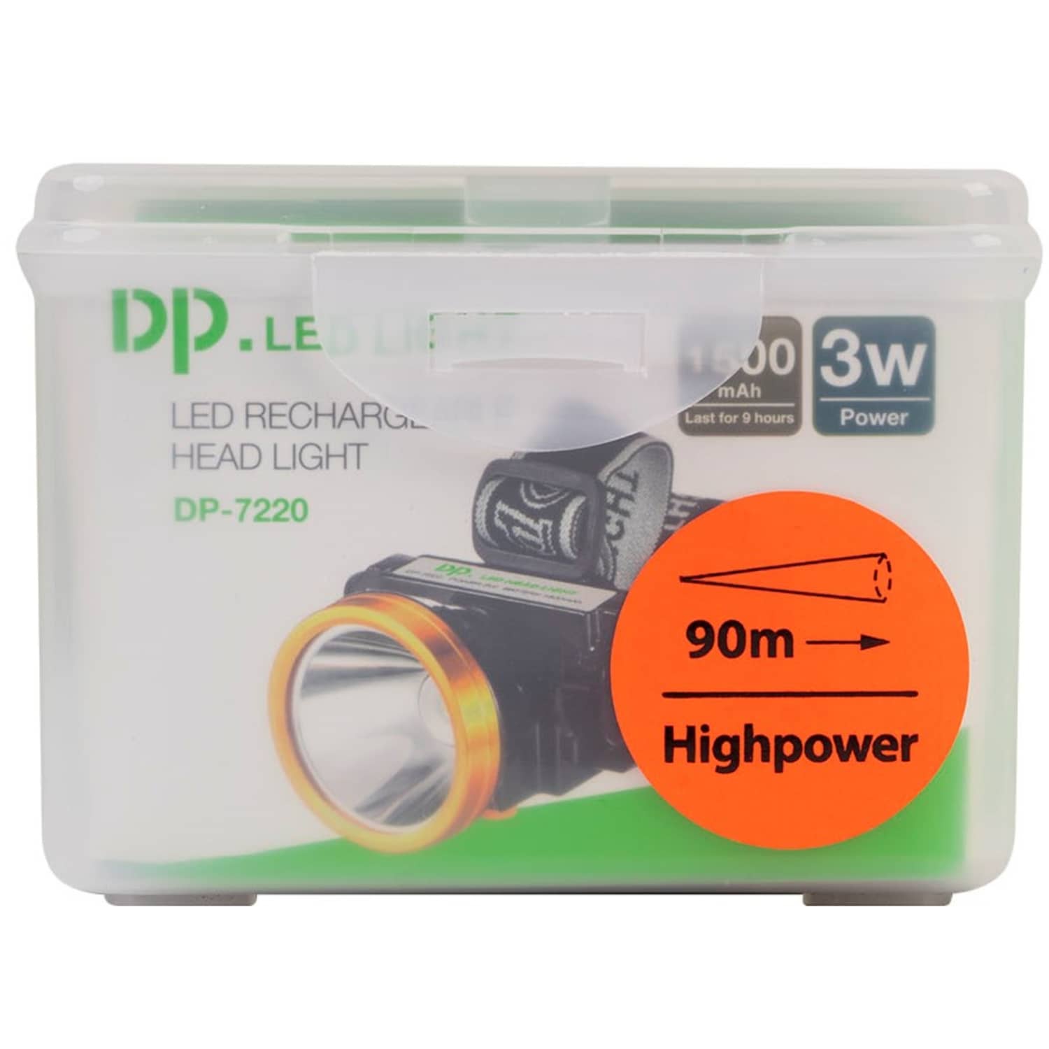 Galvos žibintas DP FOCUS 90 m akum. U6H 7229A