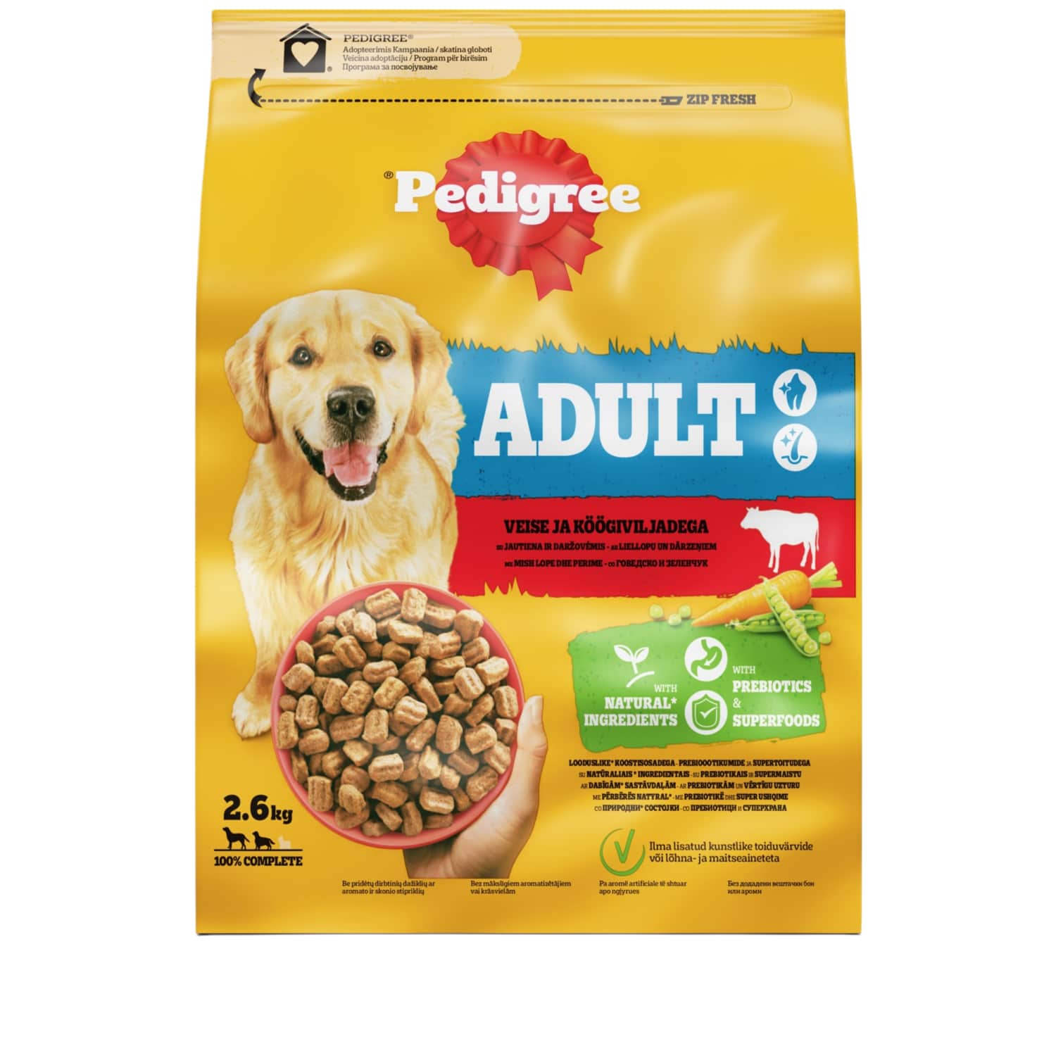 Šunų ėdalas jaut., darž. PEDIGREE, 2,6 kg