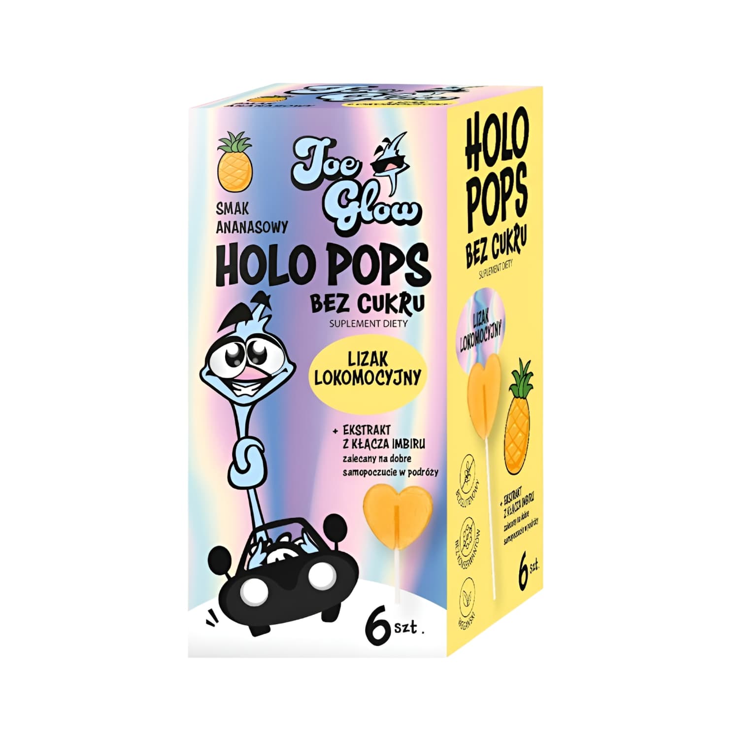 Набор леденцов со вкусом ананаса и имбиря JOE GLOW, 6x6 г