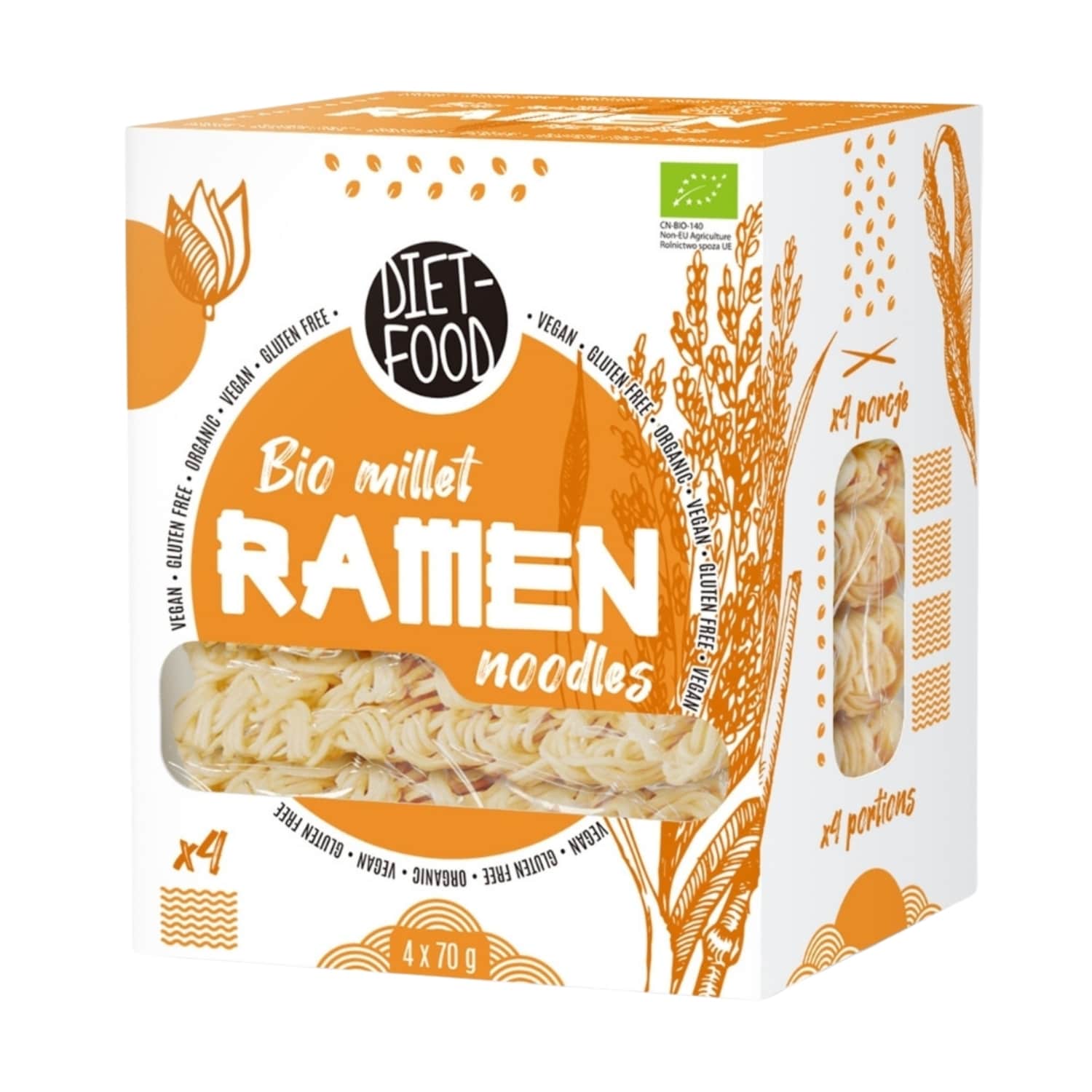 Экологичные сорговые РАМЕН макароны DIET-FOOD, 280 г